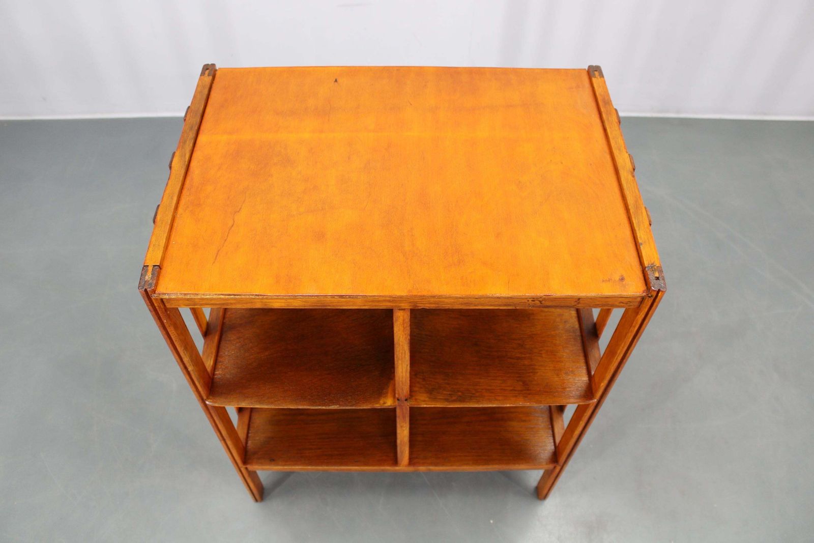 Restored Art Deco Oak Storage Shelf Cabinet, Germany 1930s — Bauhaus Shelving photo for sale