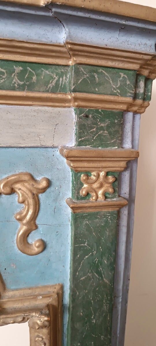 Antique Shrine, Lacquered And Gilded Frame, 18th Century photo buy