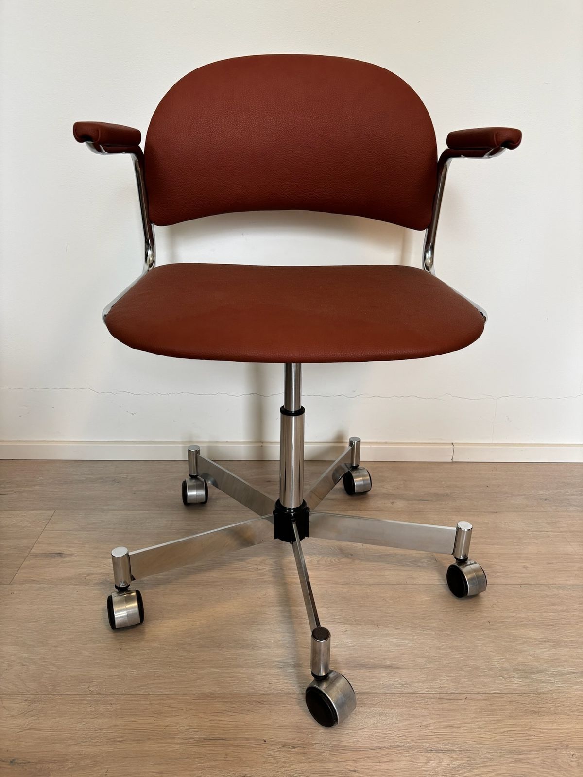 Vintage Burgundy Office Chair By Kovona K 107 From Czechoslovakia 1970’s photo furniture