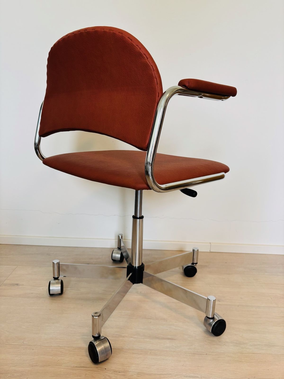 Vintage Burgundy Office Chair By Kovona K 107 From Czechoslovakia 1970’s photo vintage