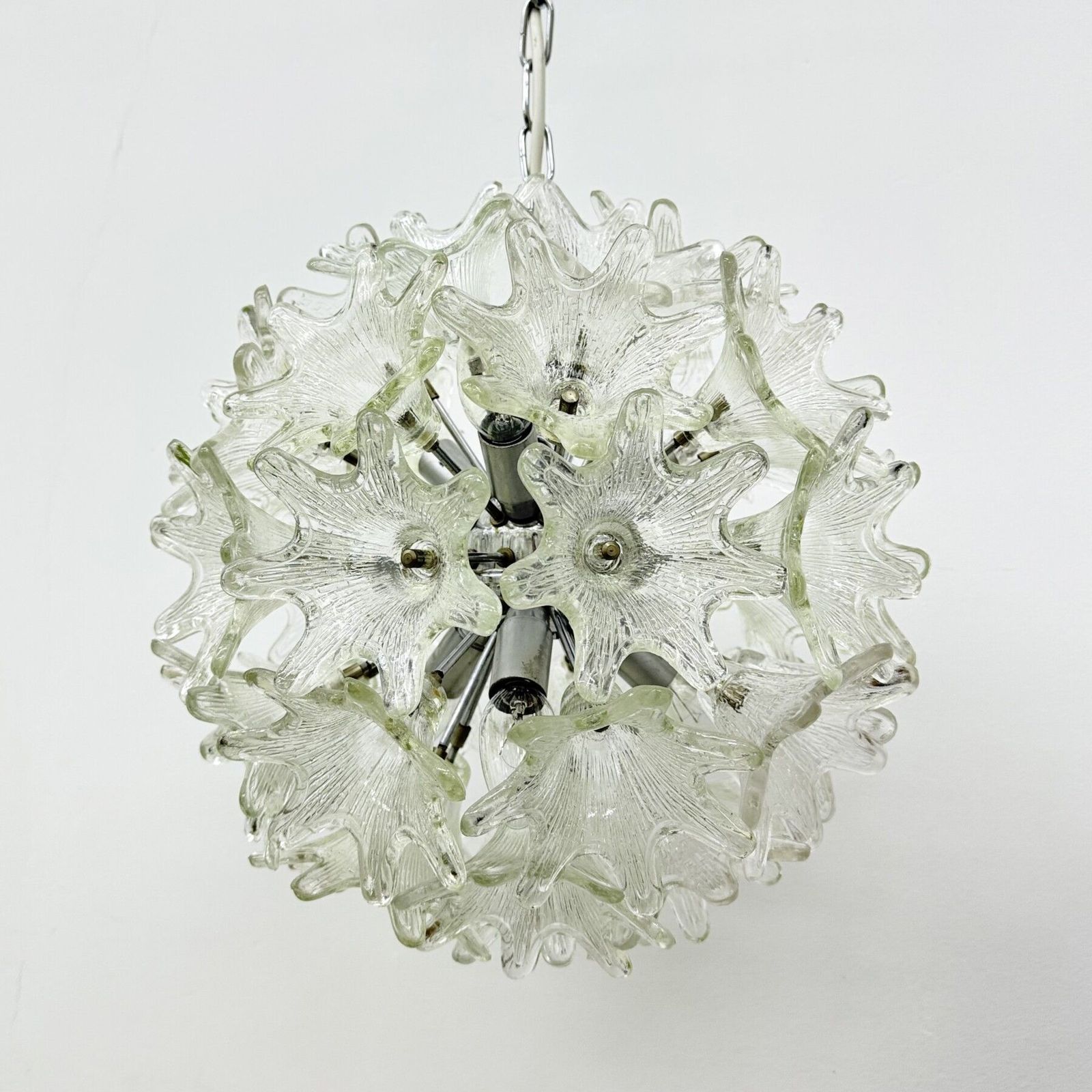 photo for sale Spectaculaire Murano Glazen Bloemkroonluchter Van Venini Voor Veart, Italië Jaren 1970