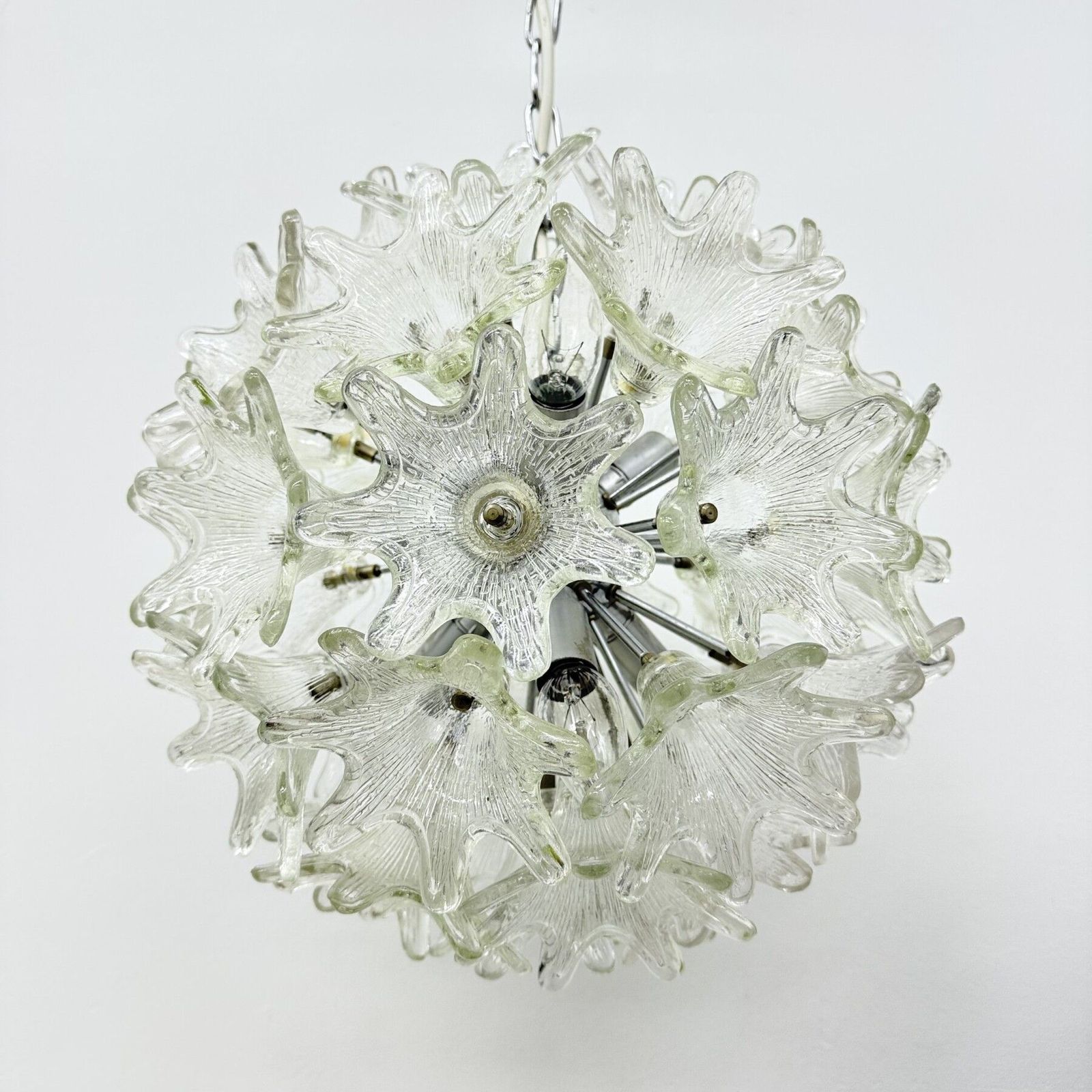 2462.0 Spectaculaire Murano Glazen Bloemkroonluchter Van Venini Voor Veart, Italië Jaren 1970 photo