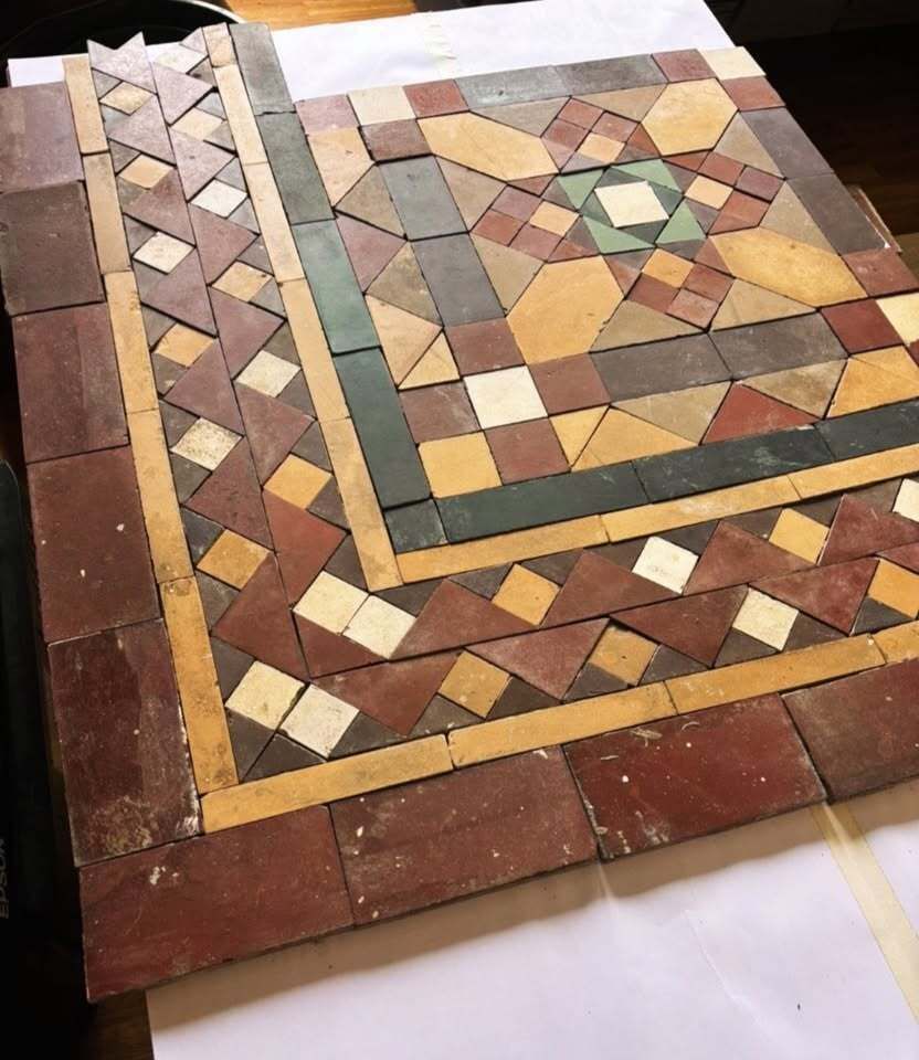 A Beautiful Victorian Floor Tiles Flooring Reclaimed Salvaged Apprx 5 M2