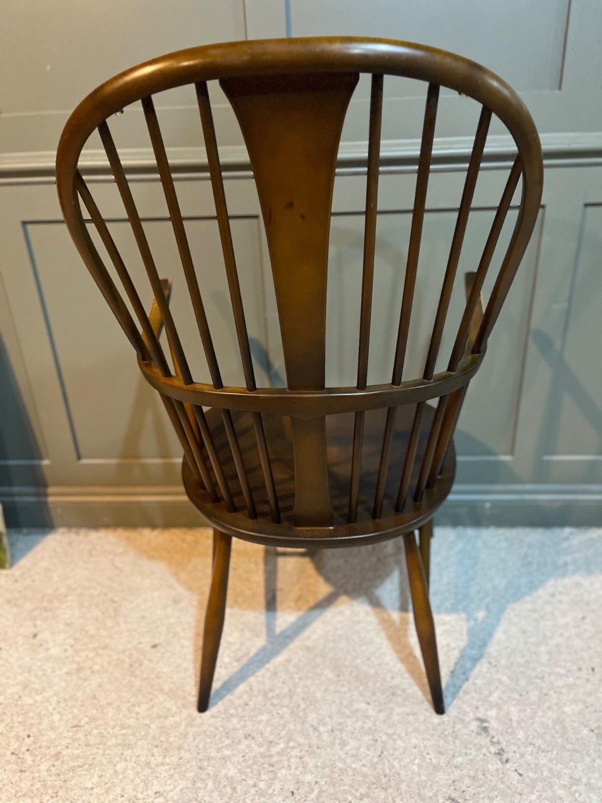 Vintage Ercol Chairmaker’s Chair Dark Wood Tone photo for sale