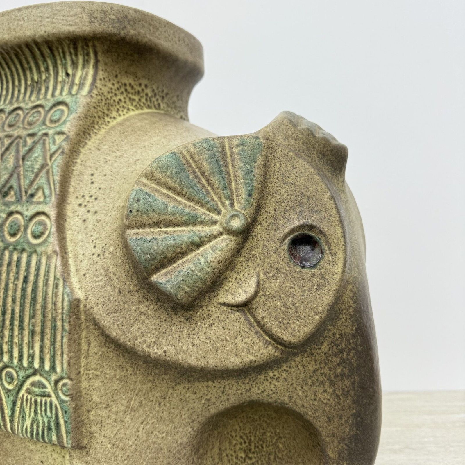Olifant Keramische Plantensokkel Van Bay West Germany, Jaren 1970 photo Woonaccessoires