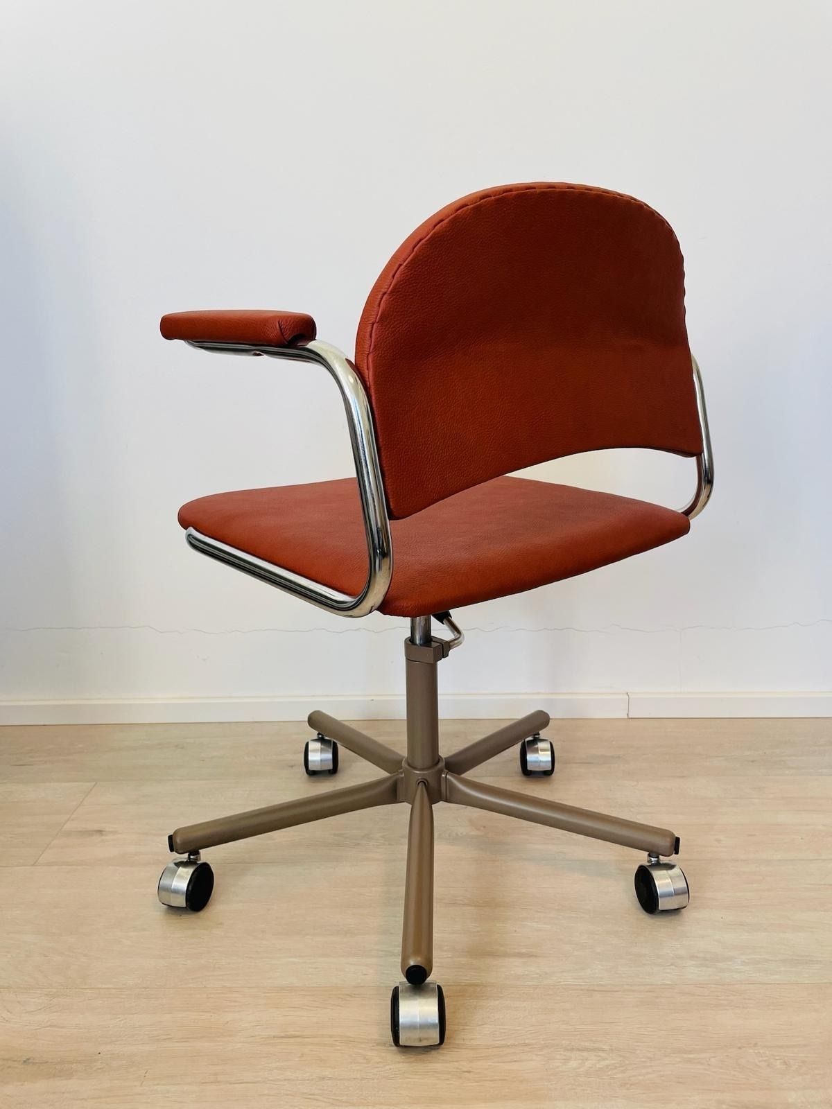 Vintage Burgundy Office Chair By Kovona K 107 From Czechoslovakia 1970’s photo for sale