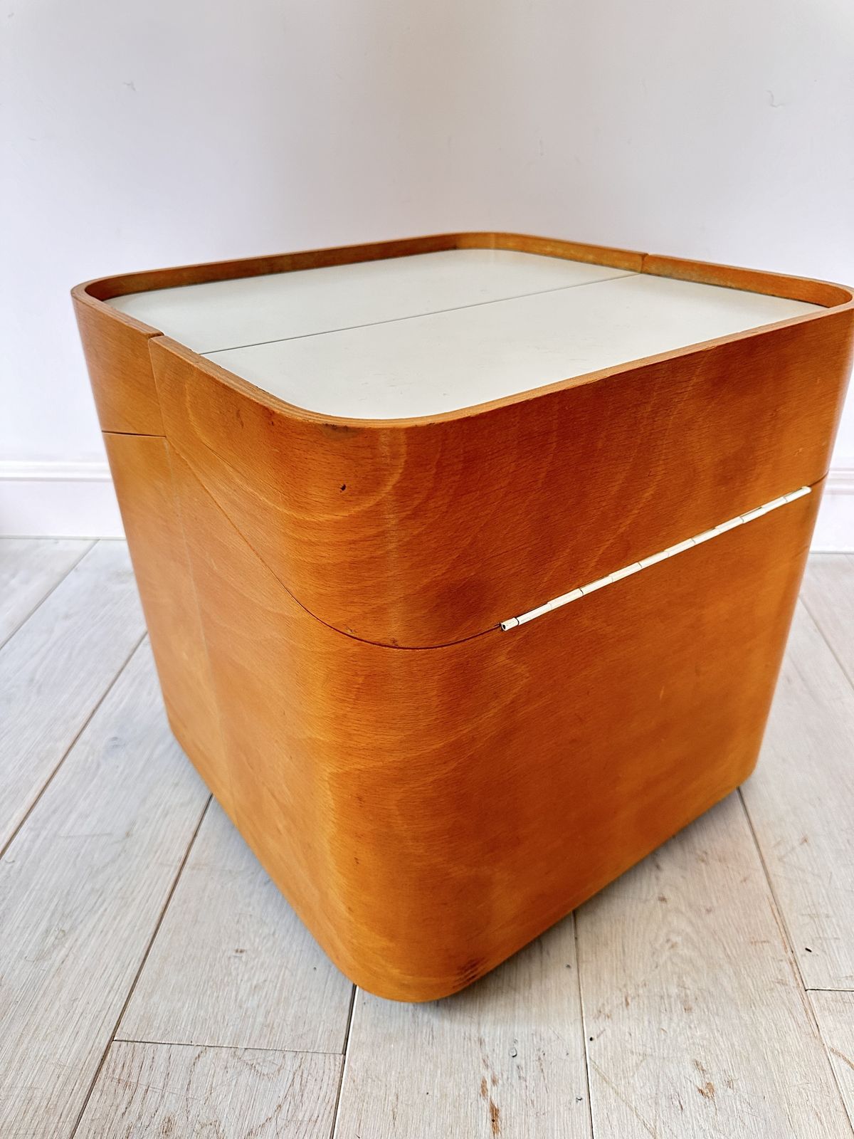 Mid Century Brian Long For John Alan Designs Cube Table On Castors With Lid