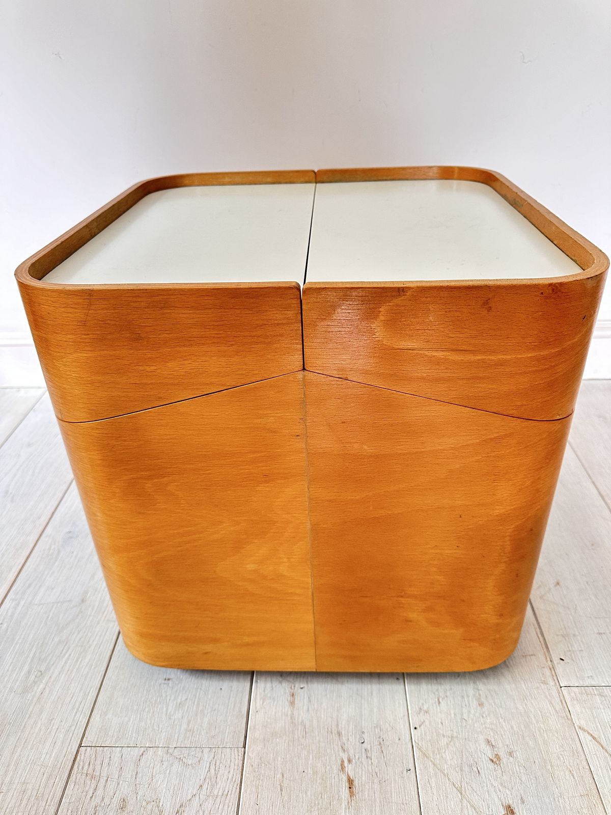 Mid Century Brian Long For John Alan Designs Cube Table On Castors With Lid photo vintage