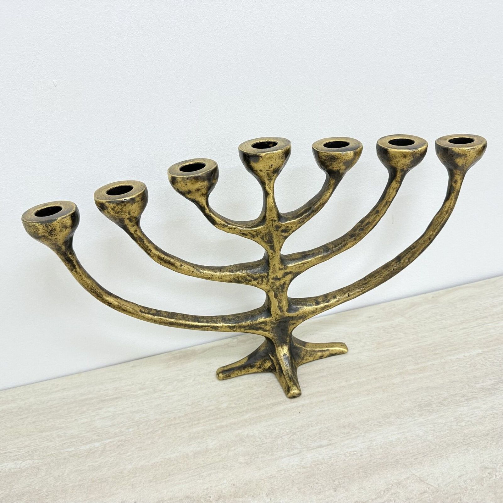 Brutalistische Bronzen Harjes Menora Kandelaar, Jaren 1960 photo vinterior