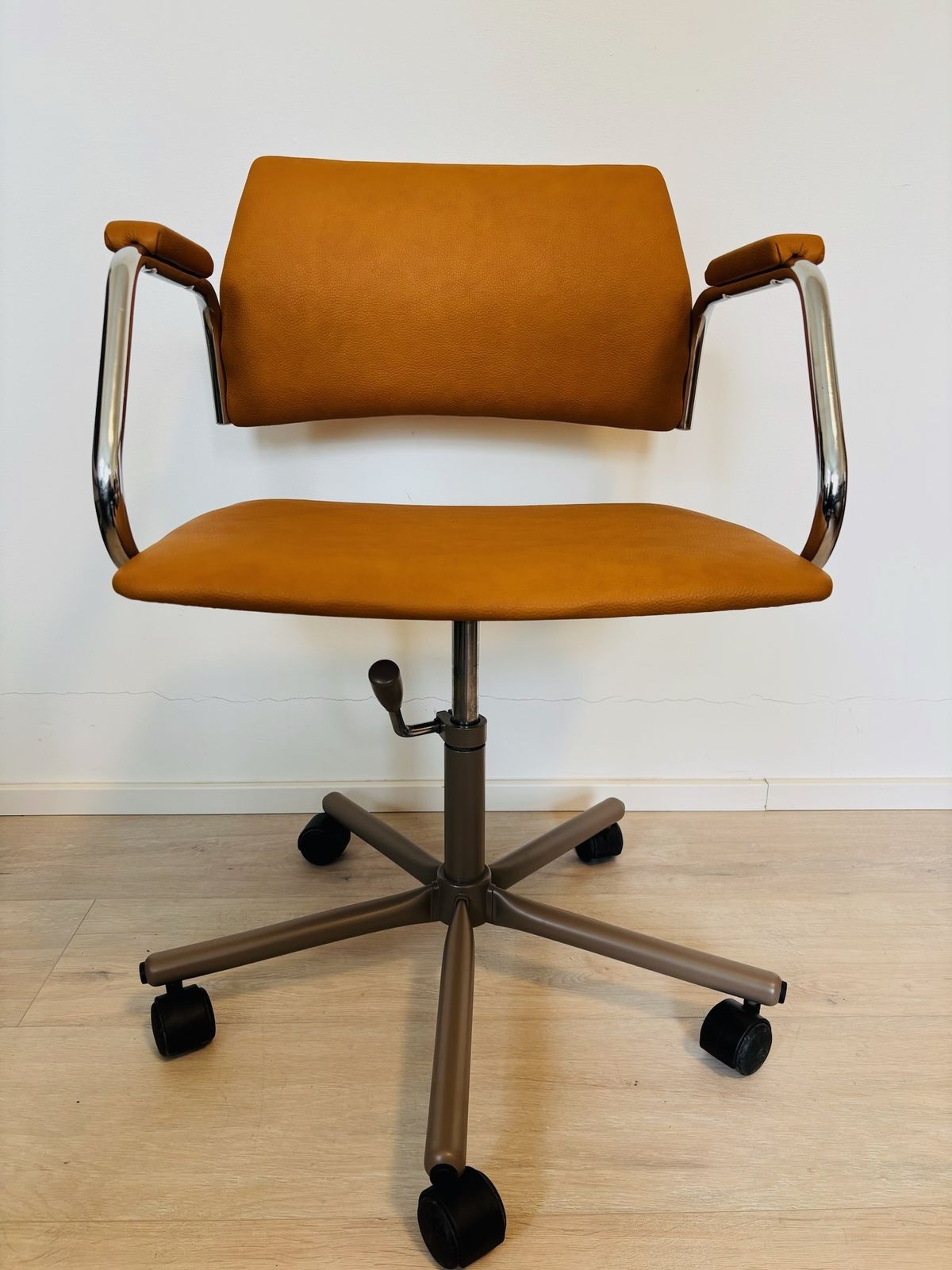 Vintage Dijon Mustard Office Chair By Kovona Model K 380, Czechoslovakia 1970’s photo vintage