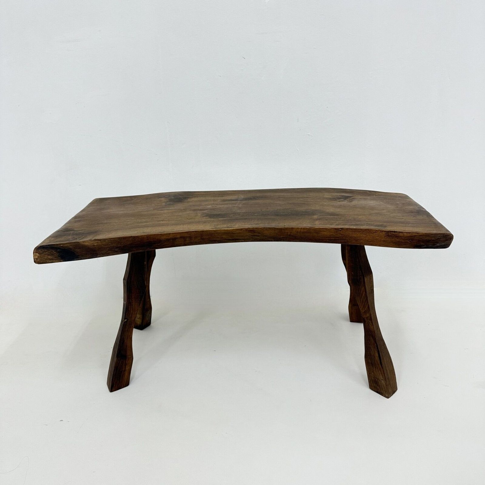 Brutalistisch Massief Houten Bijzettafel, Jaren 1970