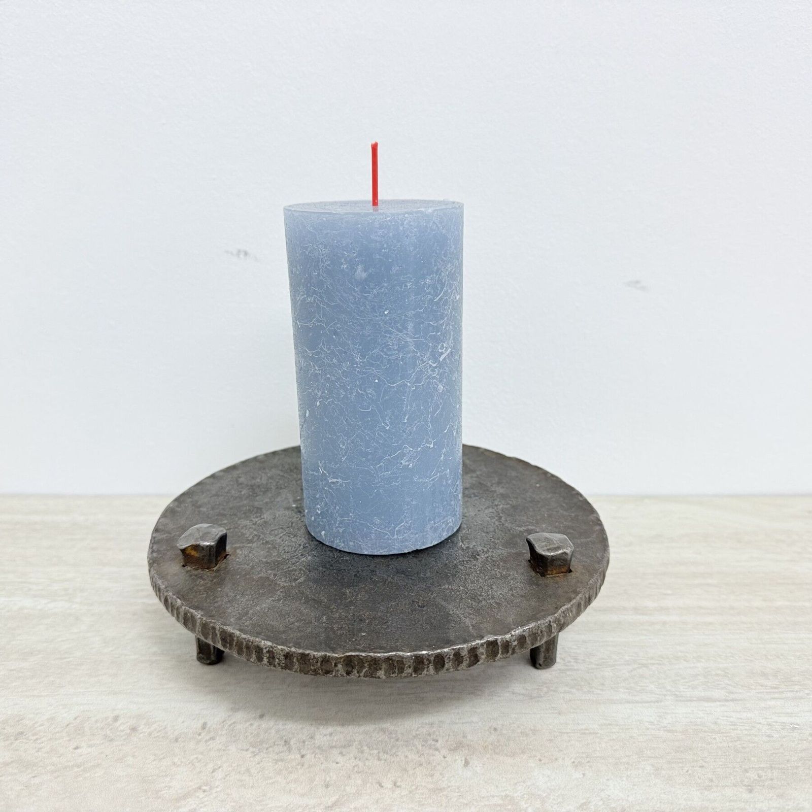 photo furniture Brutalist Metal Candle Holder , 1970s