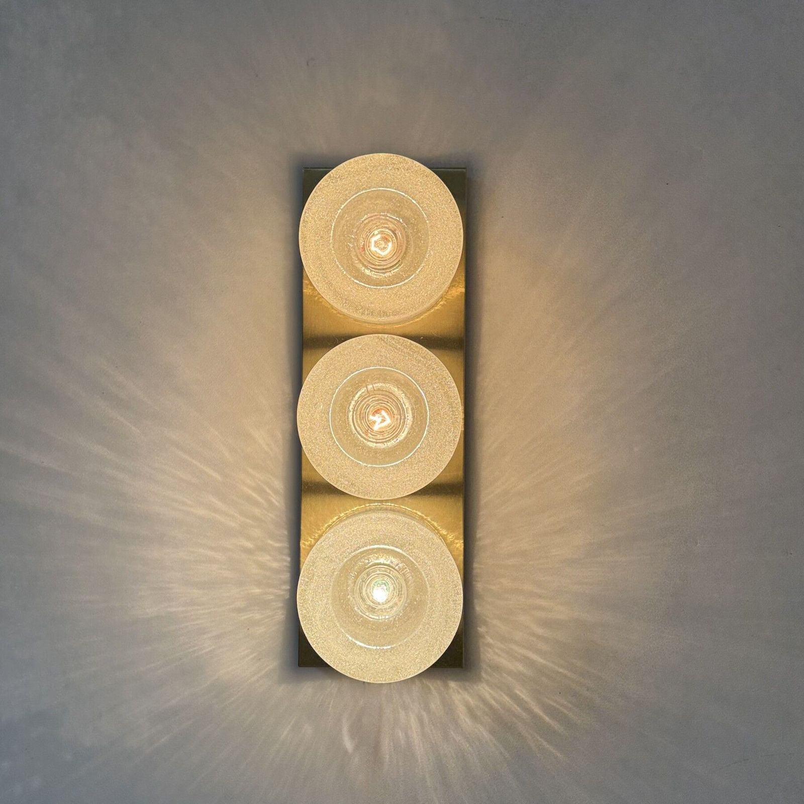 Peil & Putzer Wall Lamp Sconce Ice Glass , 1970s Germany photo for sale