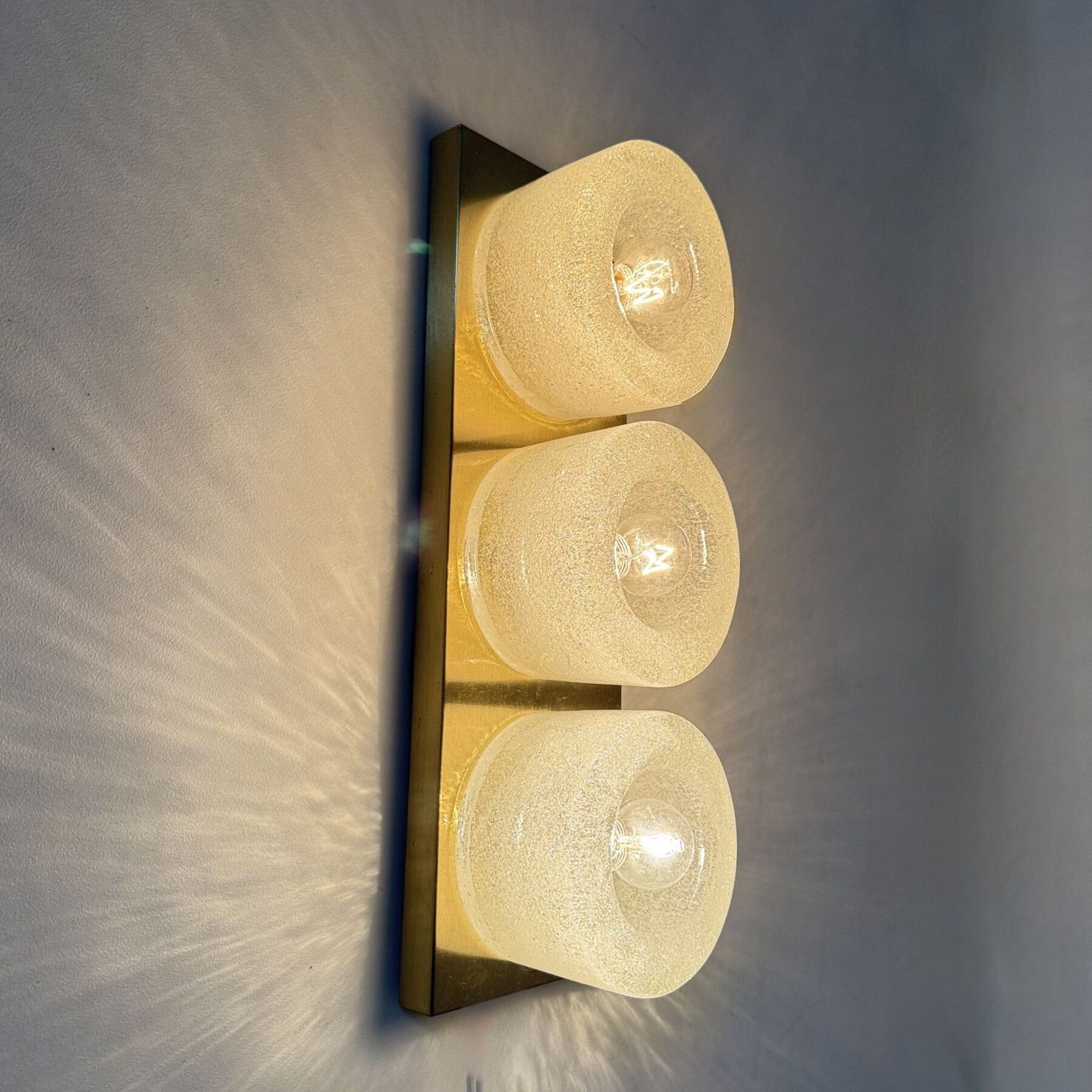 Peil & Putzer Wall Lamp Sconce Ice Glass , 1970s Germany photo 629.0