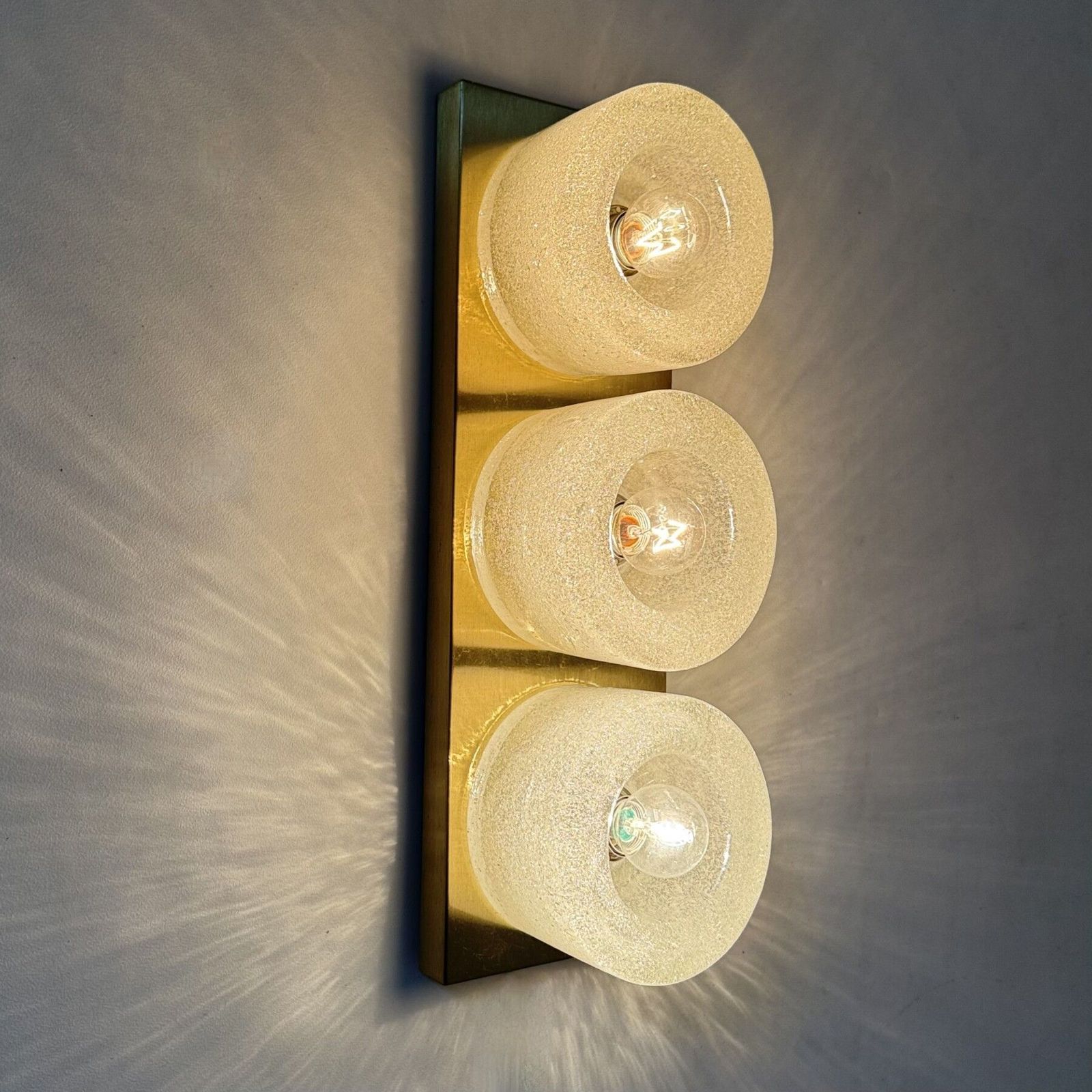 Lighting Peil & Putzer Wall Lamp Sconce Ice Glass , 1970s Germany photo