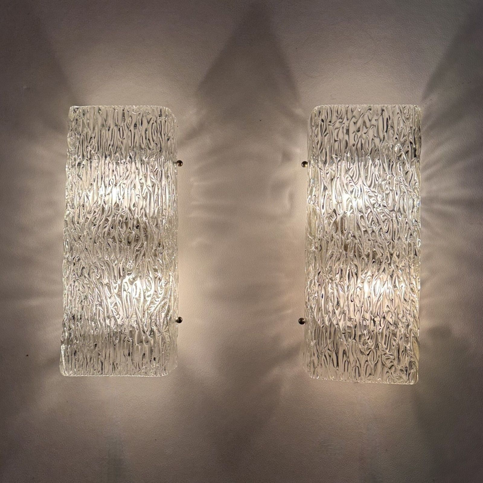 photo for sale Pair Of Austrian Large Midcentury Murano “Florian” Wall Sconce By Kalmar Franken, 1970s