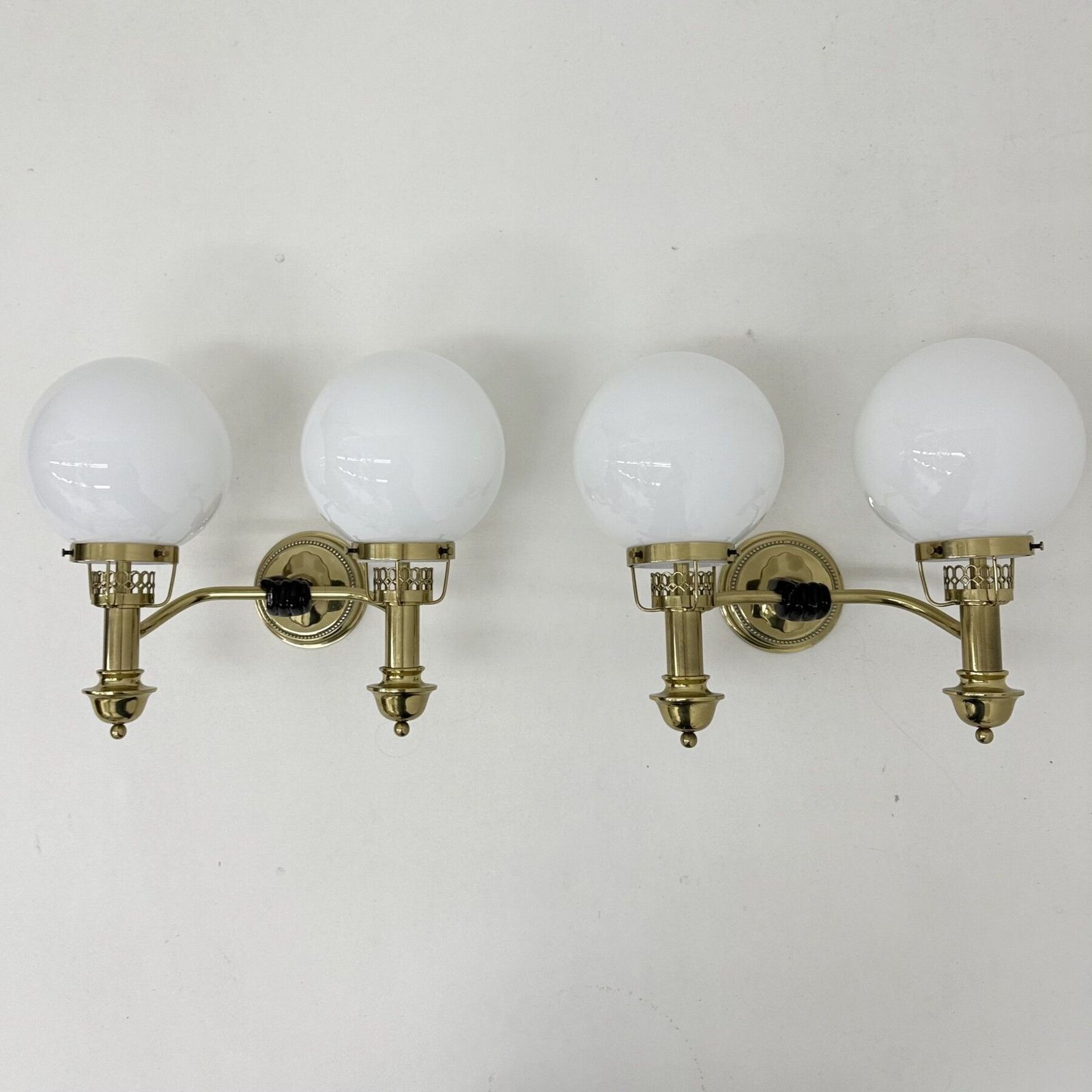 Maison Jansen Style Polished Brass Sconces By Vereinigte Werkstätten München, 1970s