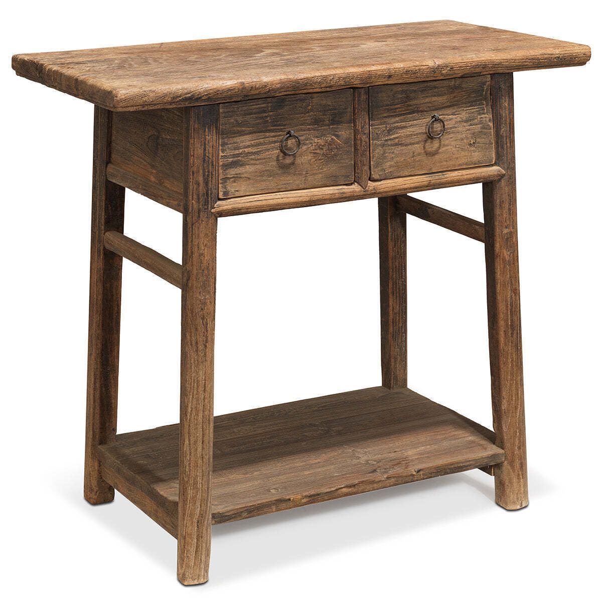 Elm Two Drawer Side Table, 1800s