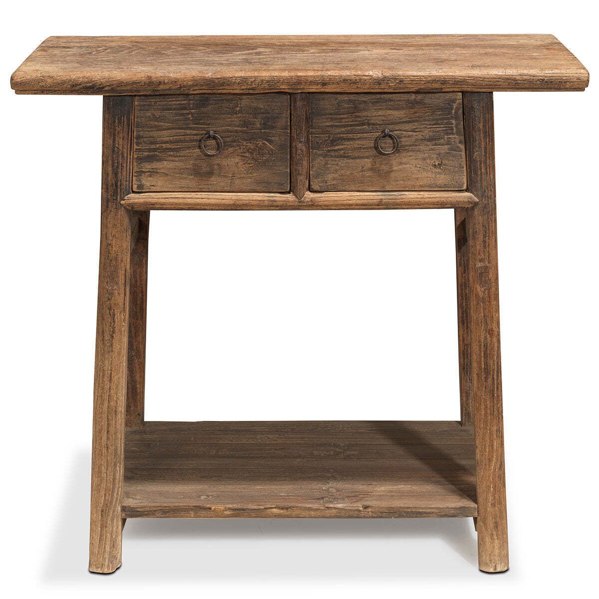 Elm Two Drawer Side Table, 1800s photo furniture