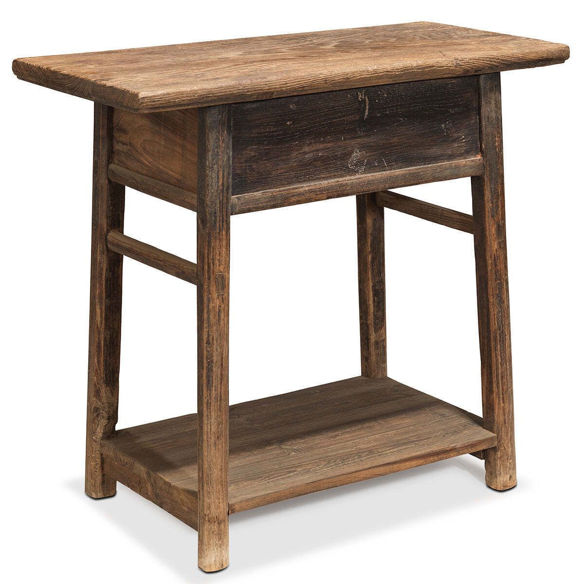Elm Two Drawer Side Table, 1800s photo 1295.0