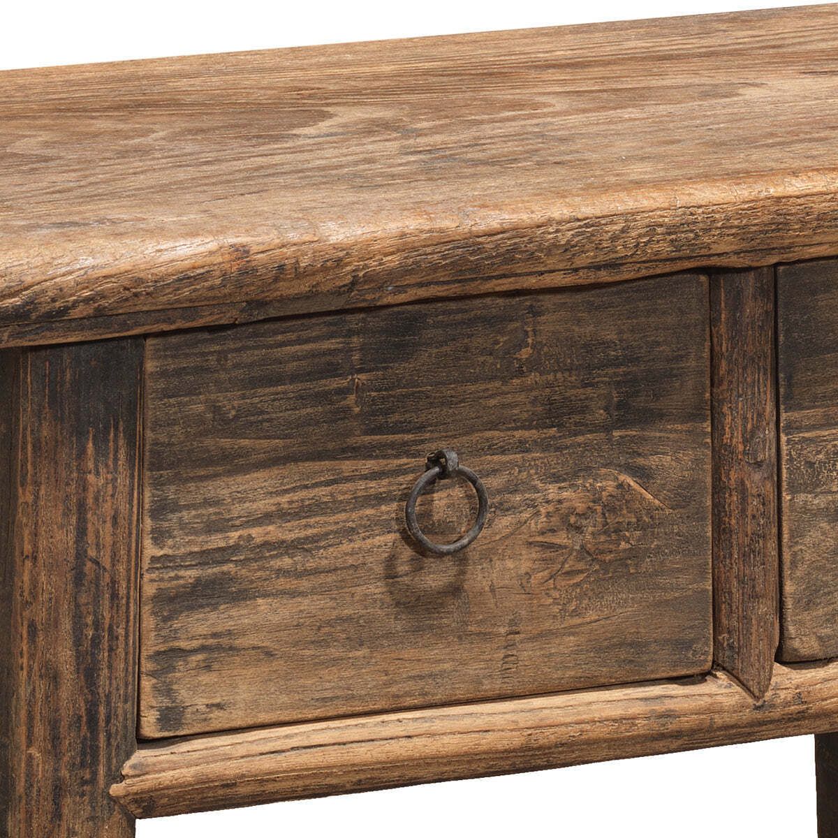 Elm Two Drawer Side Table, 1800s photo vinterior