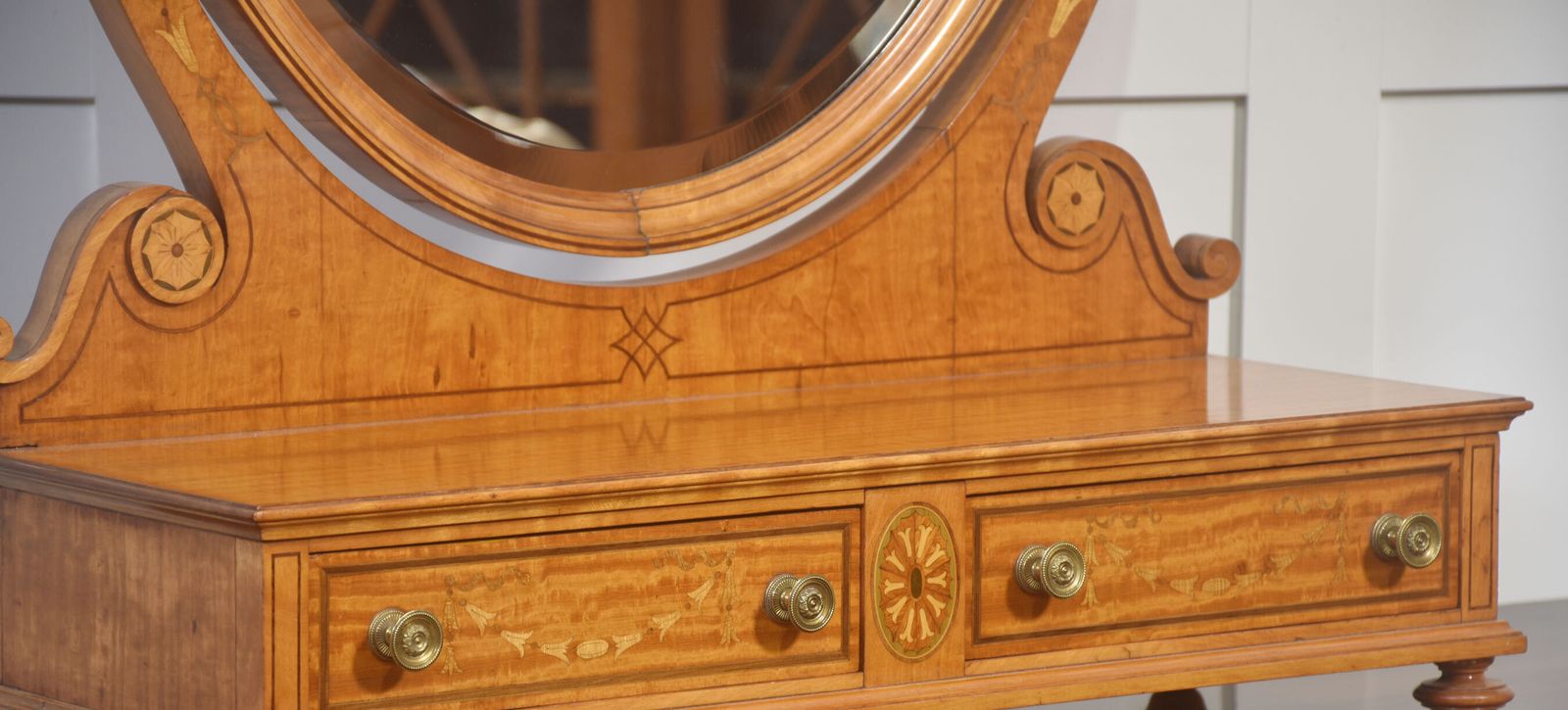 Fine Satinwood Inlaid Dressing Table Mirror photo buy