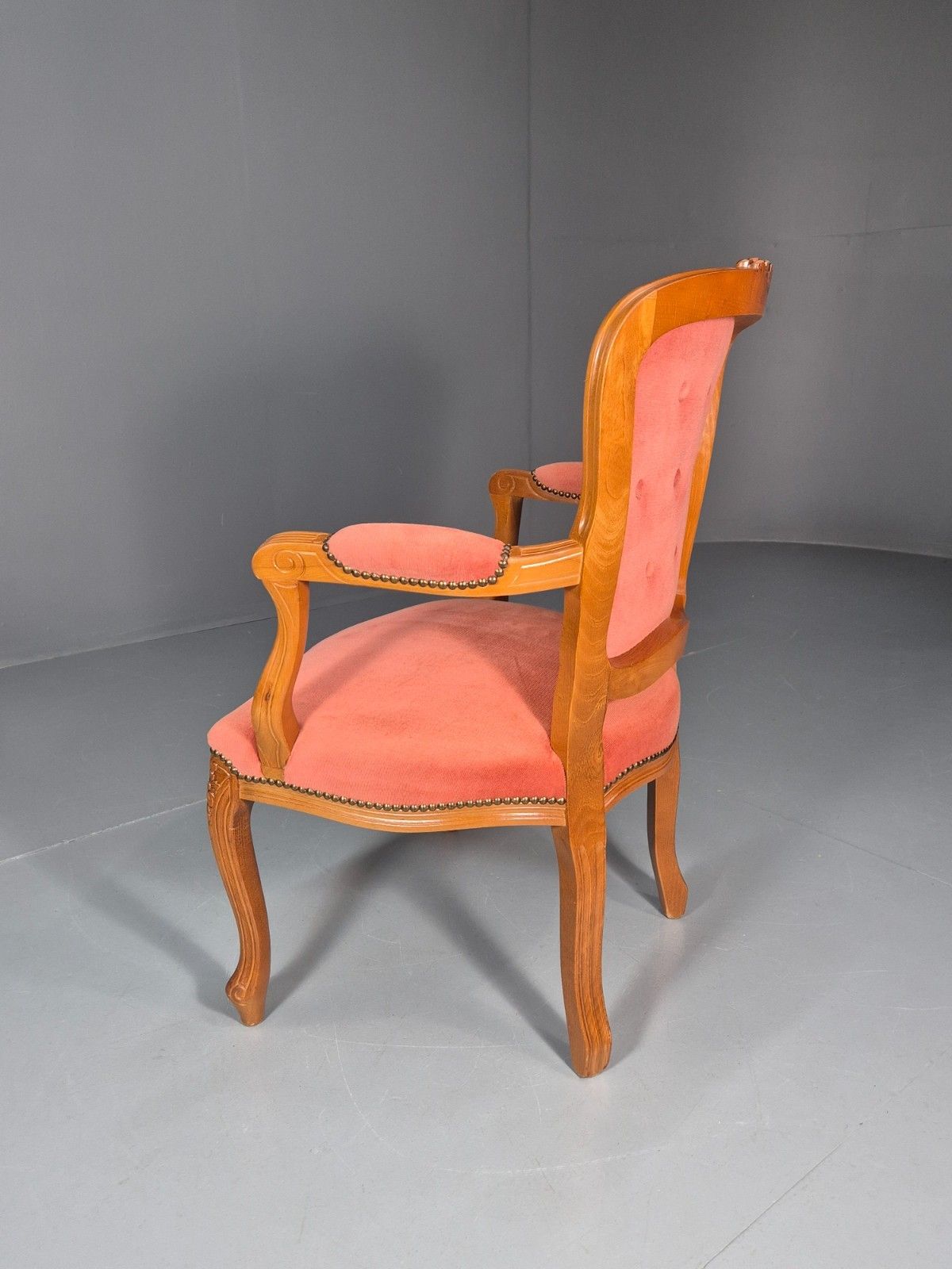 Vintage Rococo Lounge Chair Danish 1970s Reproduction Salmon Pink Eb10986 Vclo photo buy