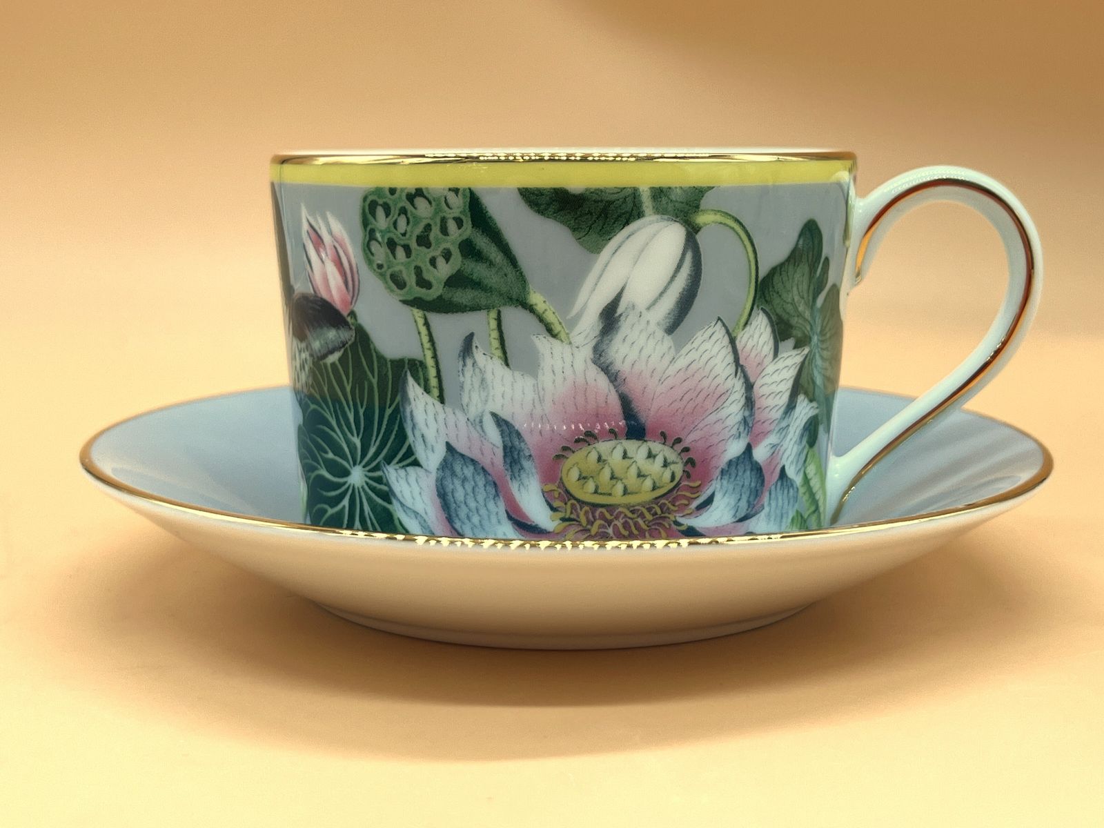 Wedgwood China Wonderlust Collection Waterlily Design Tea Cup & Saucer Duo. photo vintage