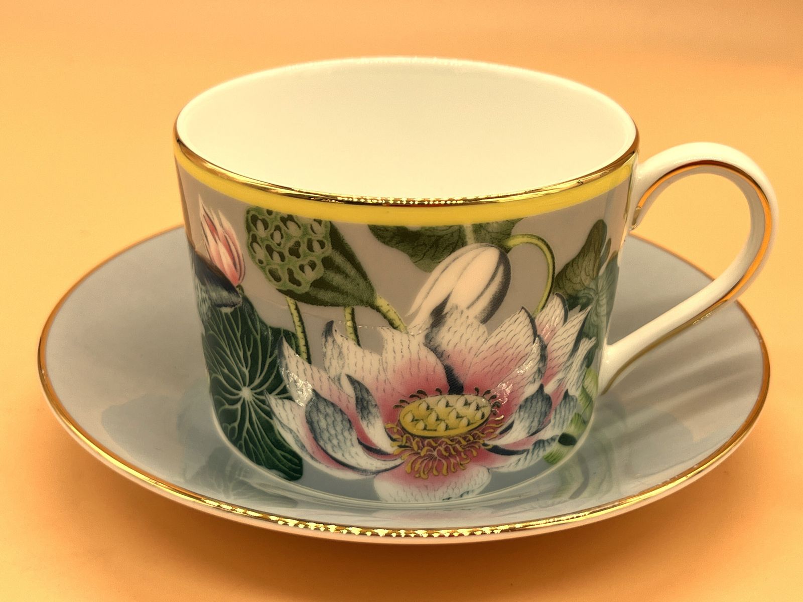 Wedgwood China Wonderlust Collection Waterlily Design Tea Cup & Saucer Duo.