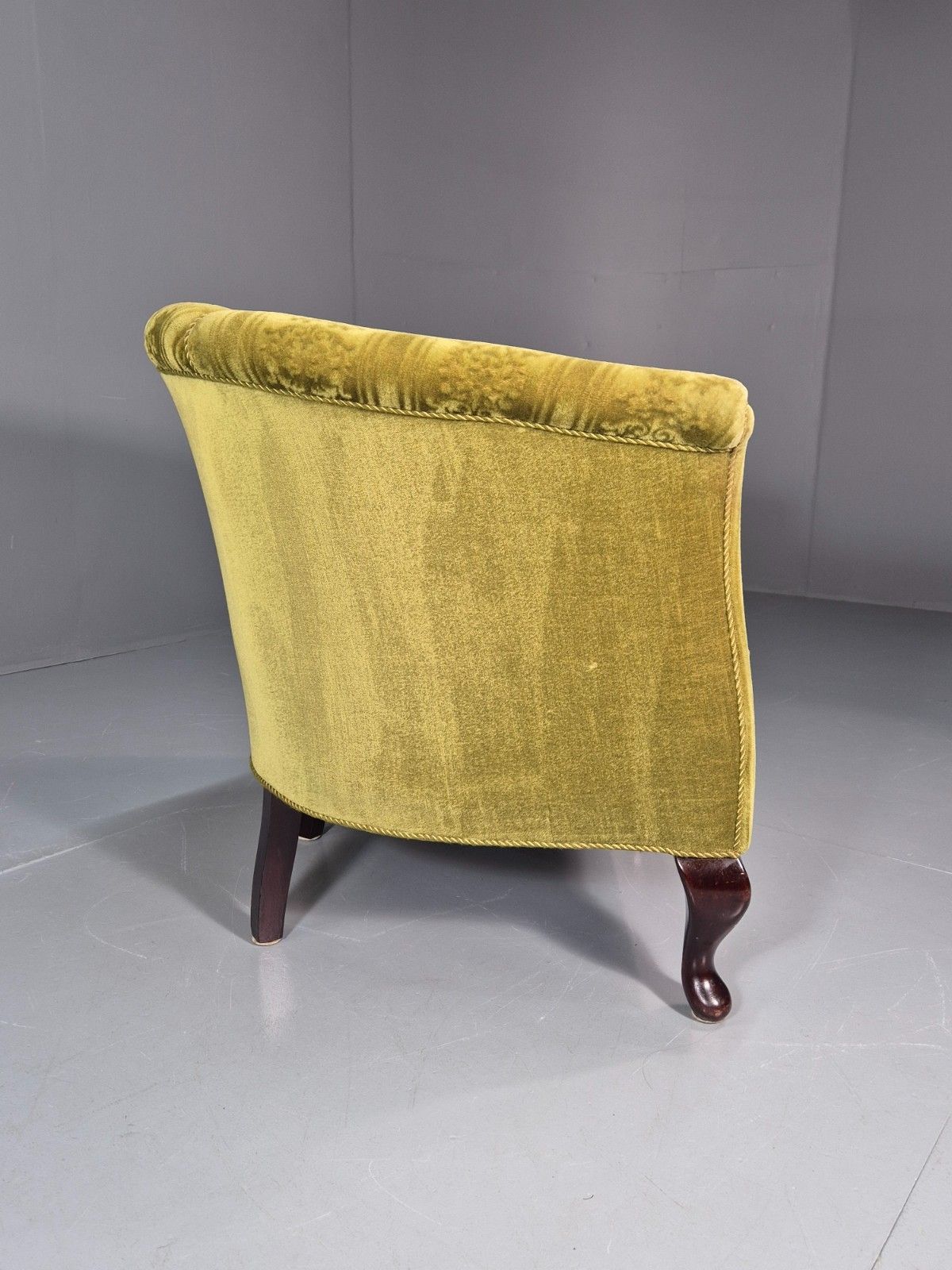 photo furniture Vintage Art Deco Danish Tub Chair Green Moquette 1940s  Eb10775 Vclo