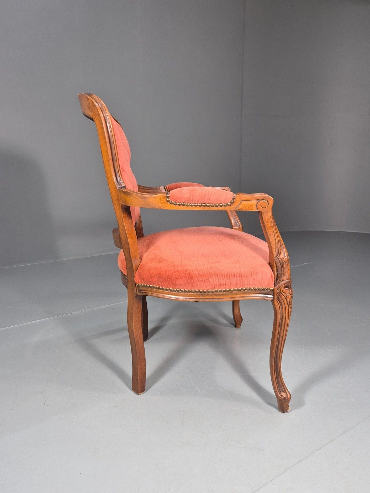 Vintage Rococo Lounge Chair Danish 1970s Reproduction Salmon Pink Eb10773 Vclo photo buy