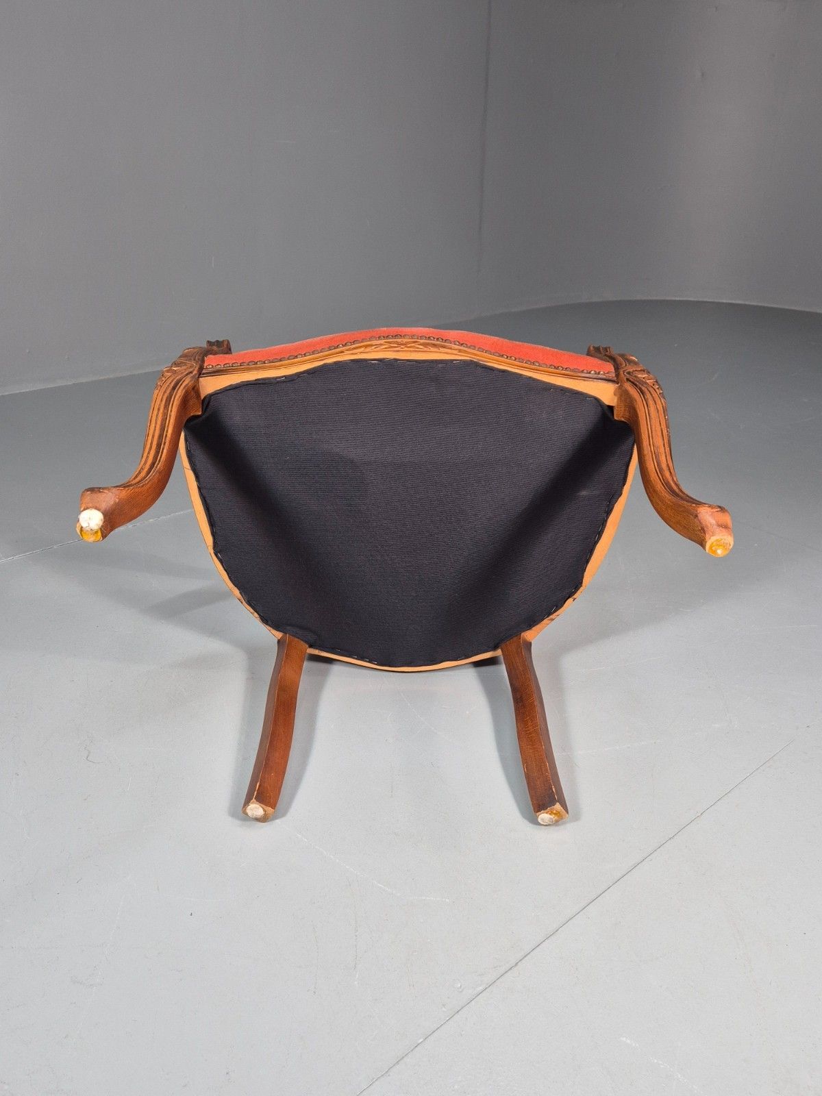 175.0 Vintage Rococo Lounge Chair Danish 1970s Reproduction Salmon Pink Eb10773 Vclo photo