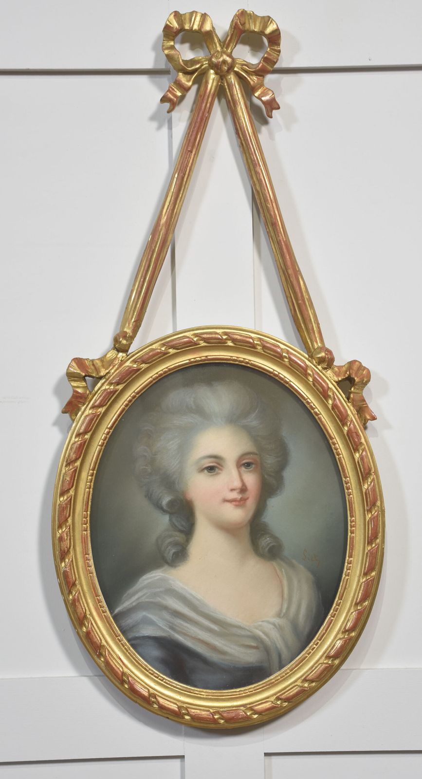 Refined Pair Of 19th Century French Pastel Portraits In Louis XVI Style Frames photo Art