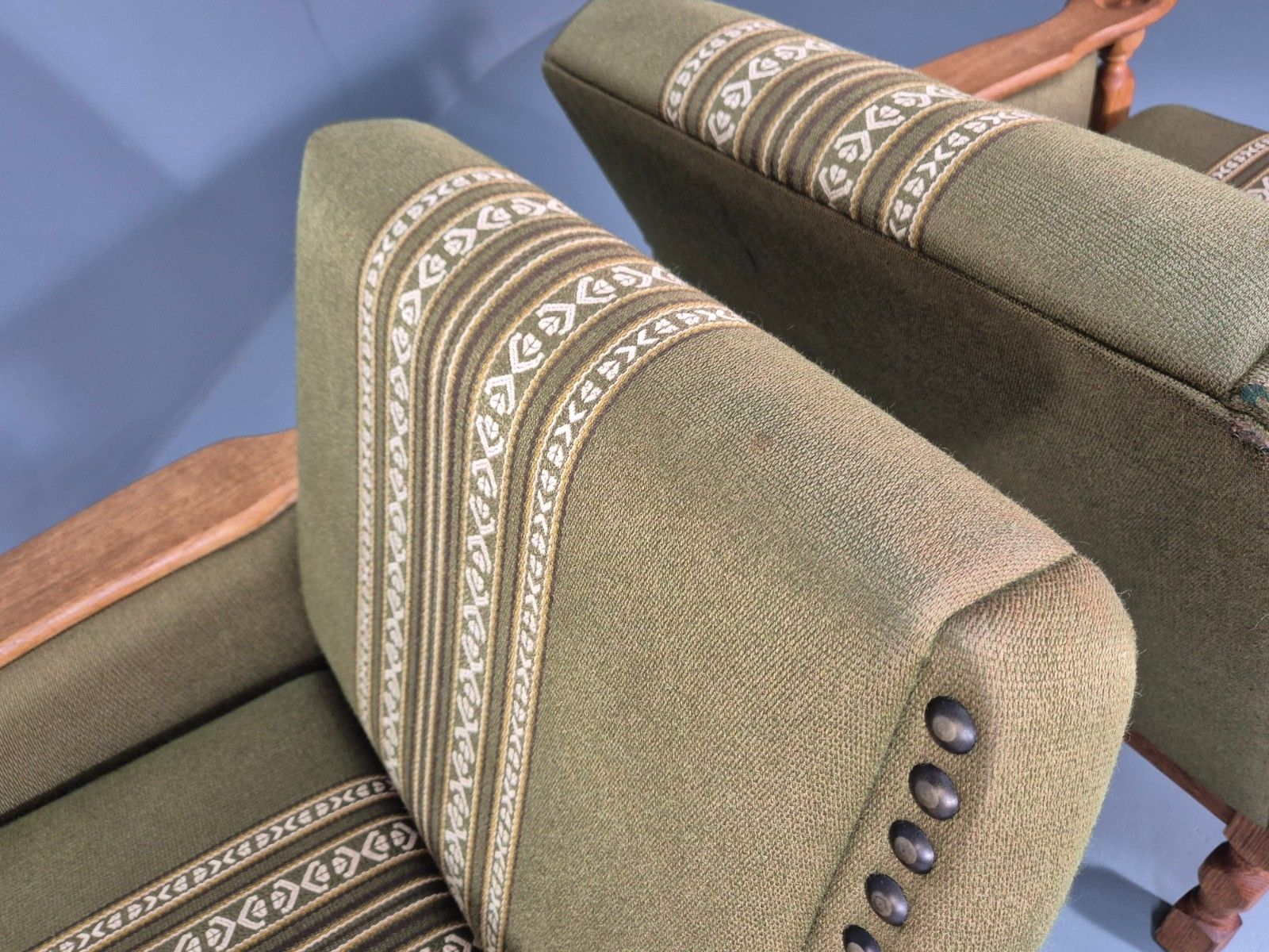 photo vinterior 2 Kjaernulf Lounge Chairs Retro 1970s Green Light Oak Retro Eb10750 Vclo