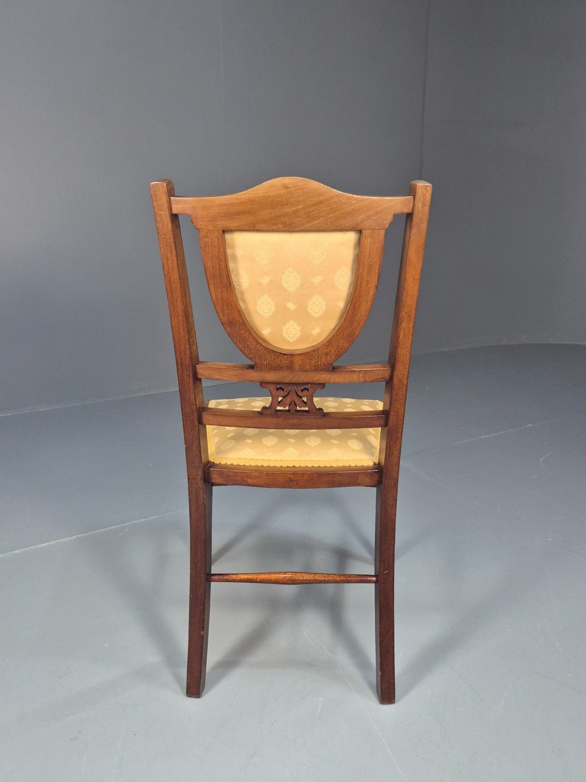 Antique Edwardian Dining Chair Mahogany Inlay Gold Upholstery  Eb10716 Vdin photo vintage