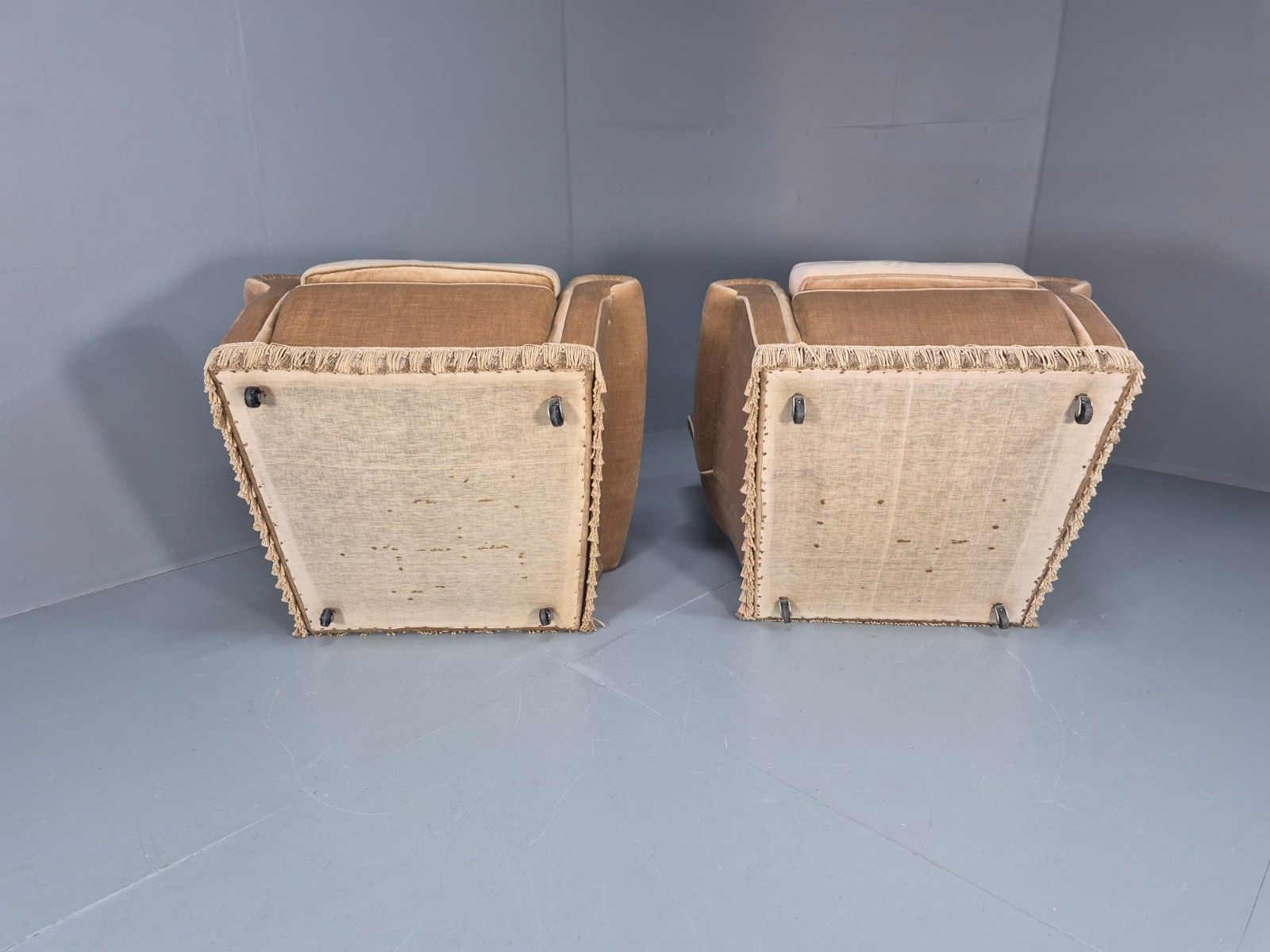 photo buy 1970s Luxury Lounge Chairs Lowback And Wingback Gold Velour Retro  Eb10631 Vclo