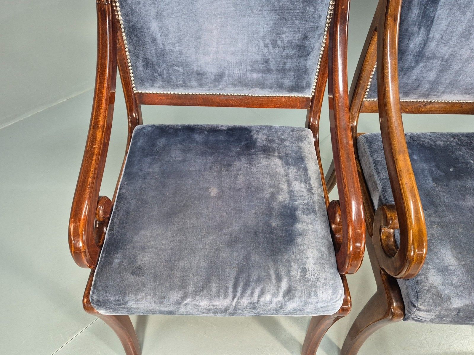 2 Regency Scroll Arm Saloon Chairs 20th Century Reproduction Eb10610 Mnor photo 250.0