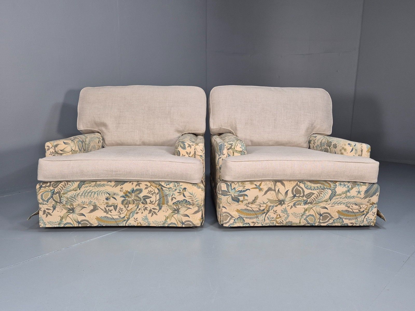 2 Vintage 1970s Lounge Chairs New Cushions Original Sanderson Suva Eb9980 Vclo photo 550.0