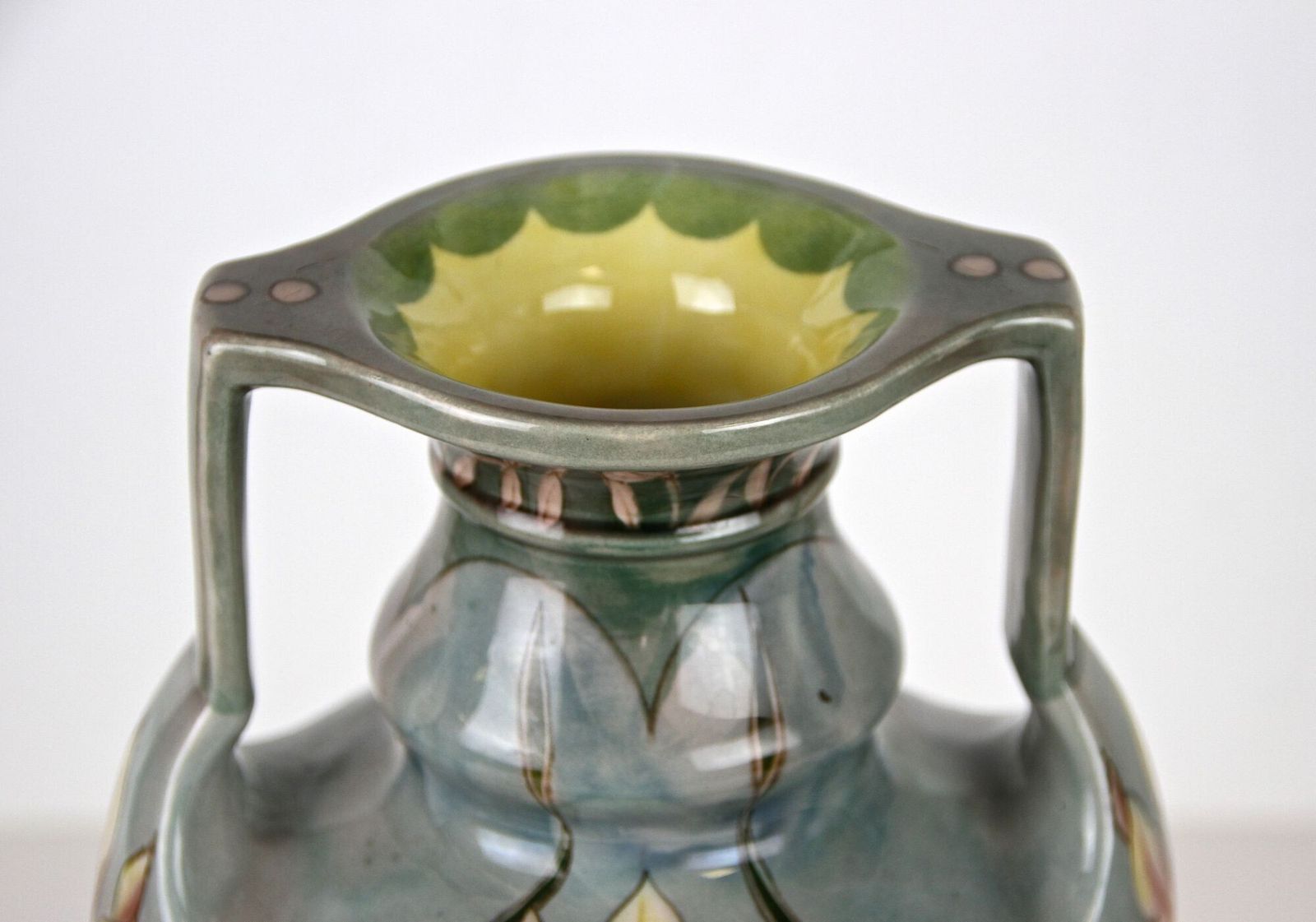 20th Century Art Nouveau Majolica Vase By Gerbing & Stephan, At Ca. 1910 photo for sale