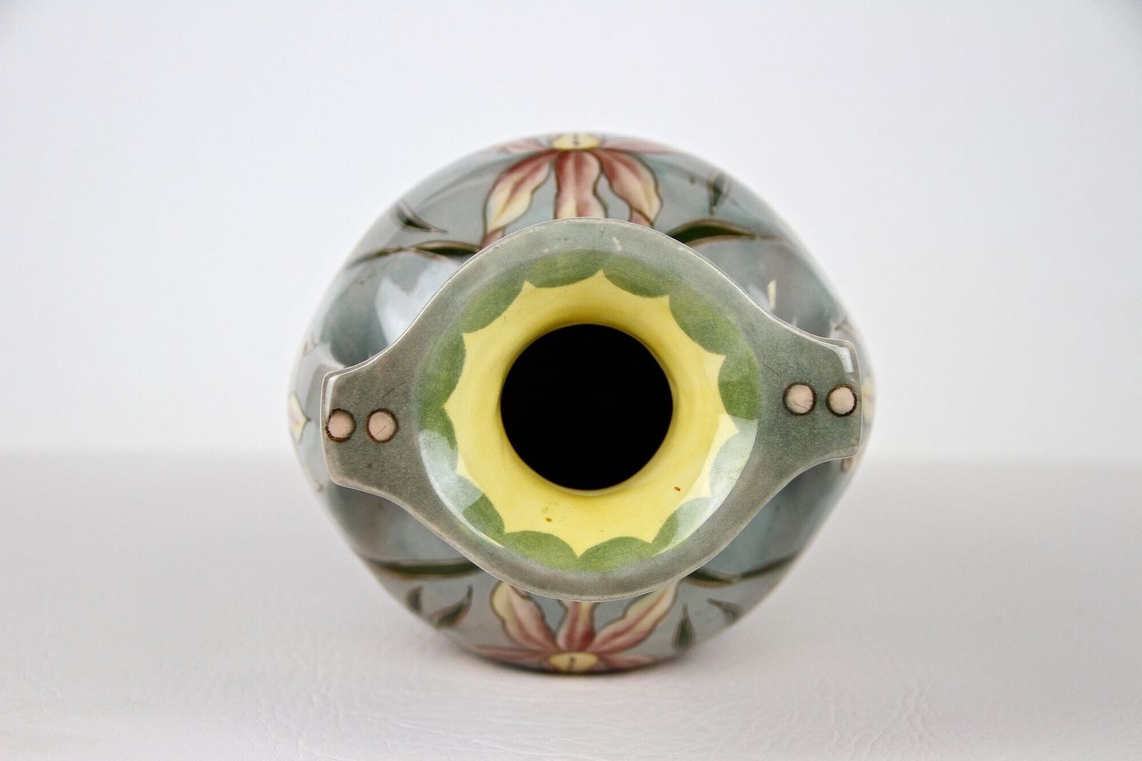 Home Decor 20th Century Art Nouveau Majolica Vase By Gerbing & Stephan, At Ca. 1910 photo