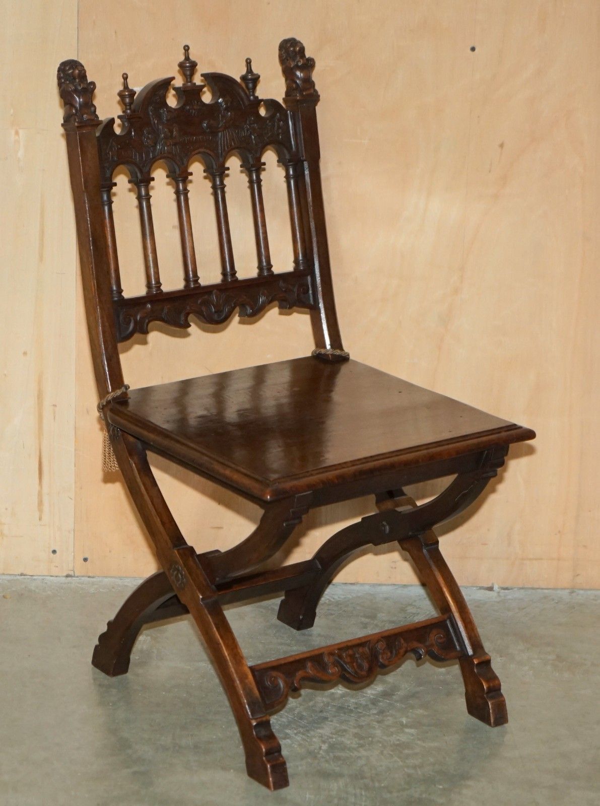 photo for sale Antique Louis XIII Revival 10 Person Walnut & Marble Dining Table & Chair Suite