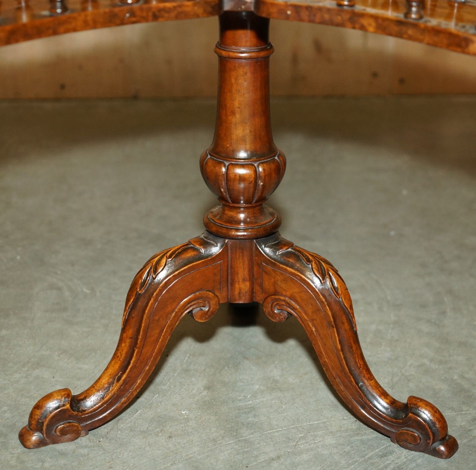 photo furniture Antique  Restored Victorian Burl Walnut Library Revolving Book Table Bookcase