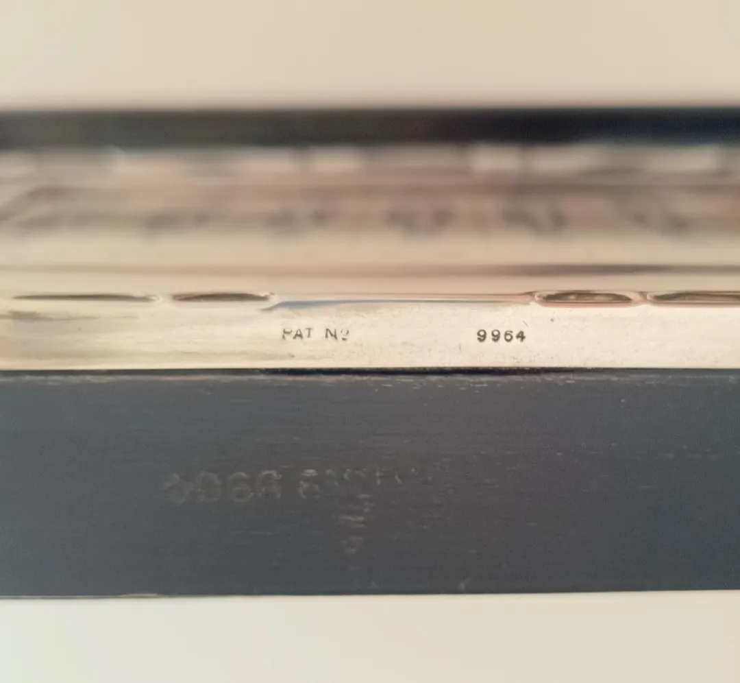English Art Deco Sterling Silver Front Desk Calendar: Ebonised Wood, Hallmark 1929 photo vintage