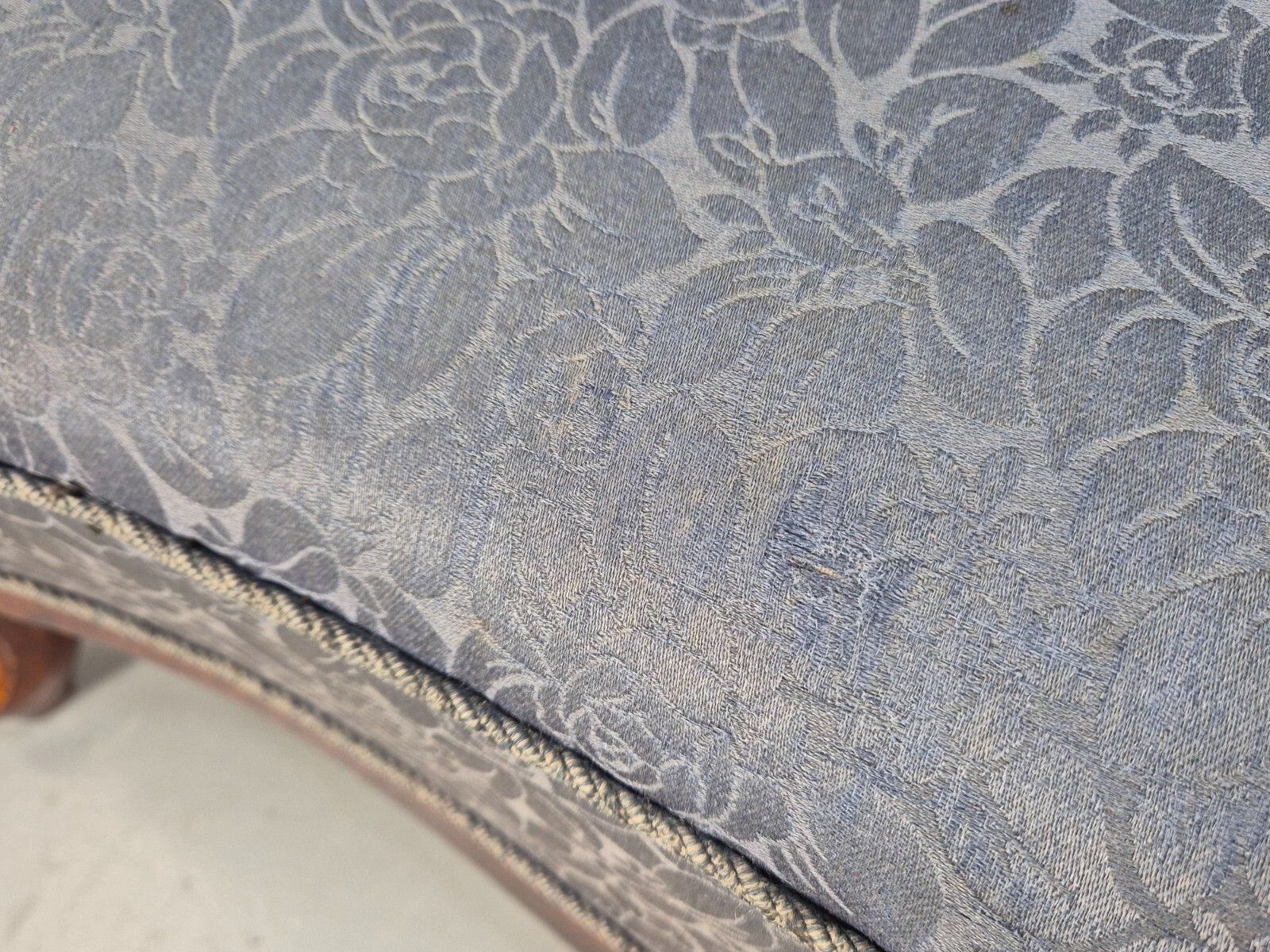 Vintage Danish 2 Seat Sofa Blue Floral Mahogany Camel Back Antique Eb8008 V2ss photo buy