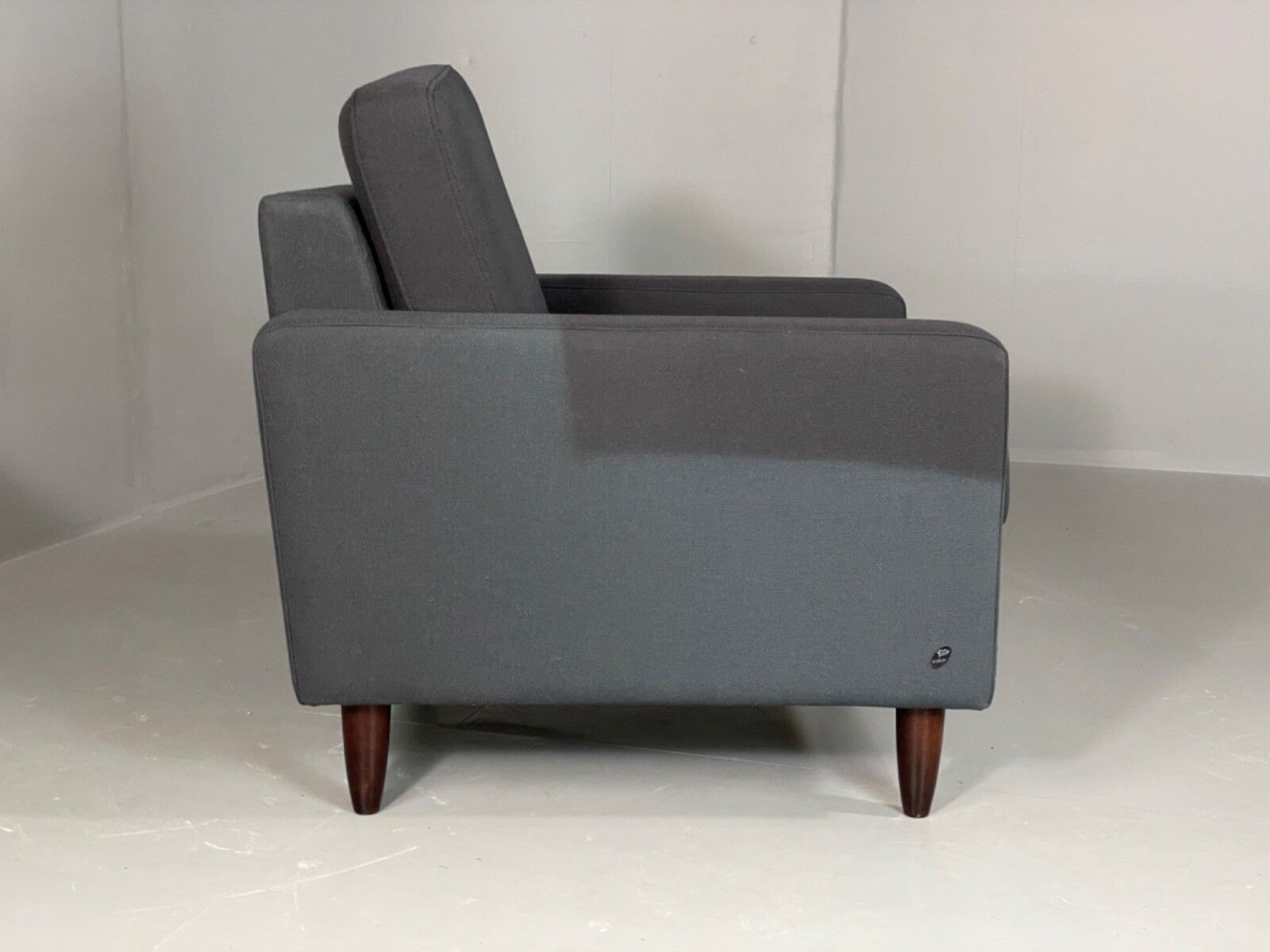 Vintage Danish Lounge Chair By Hurup Slate Grey Fabric Retro Mcm Eb6116 Mnor photo for sale