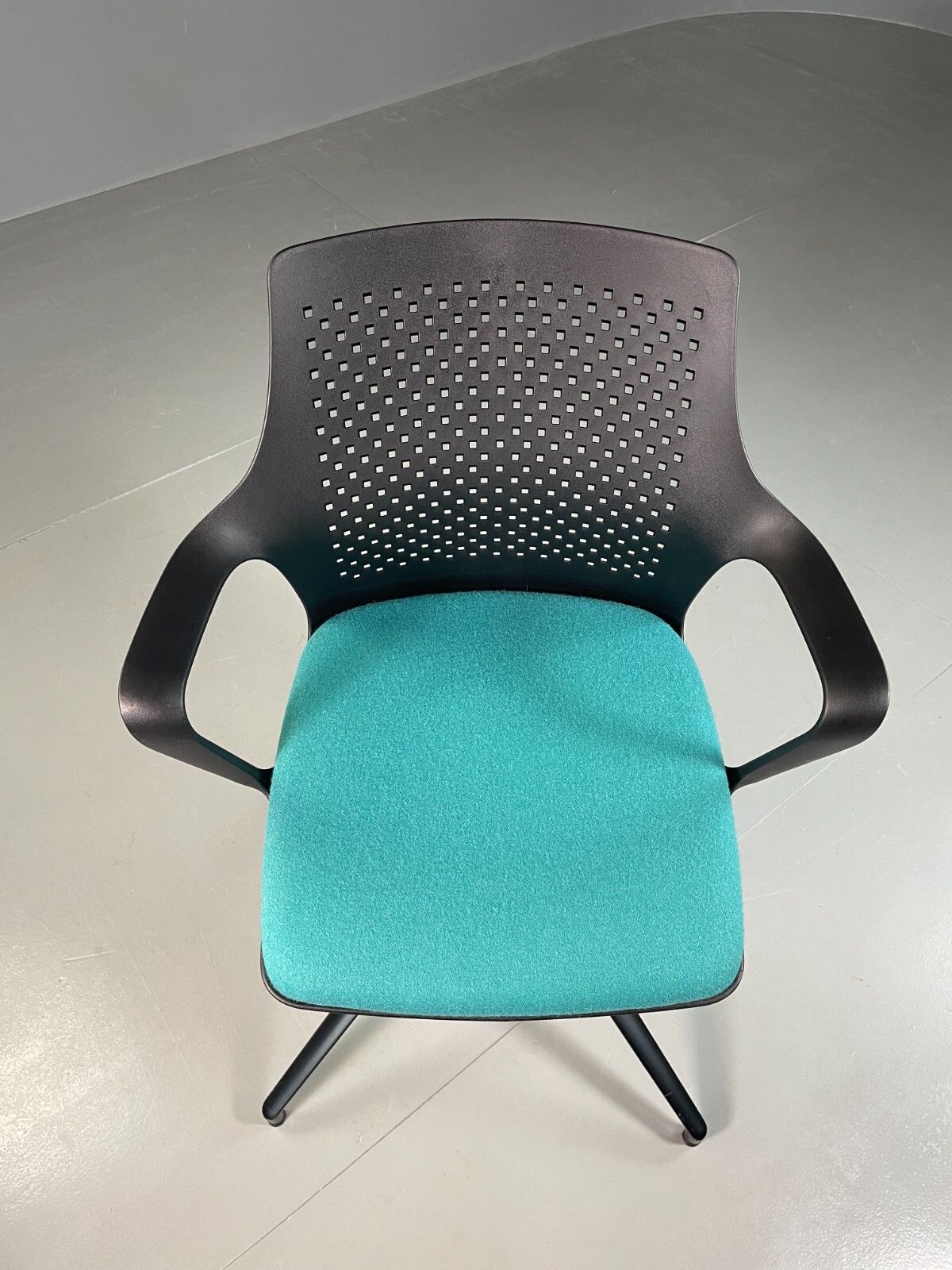 Vintage Desk Chair Turquoise Black Plastic Calibre Mint 401 Eb6830 Mswi photo buy