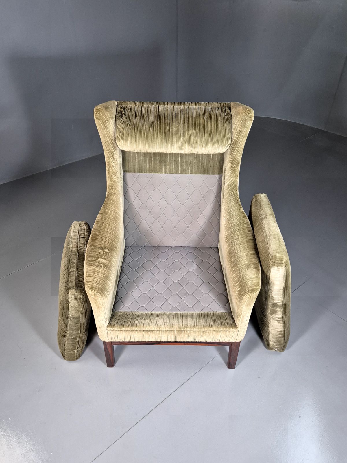 Vintage Swedish Wingback Chair Green Rosewood Bender Ikea 1960s Mcm Eb6997 Mnor photo buy