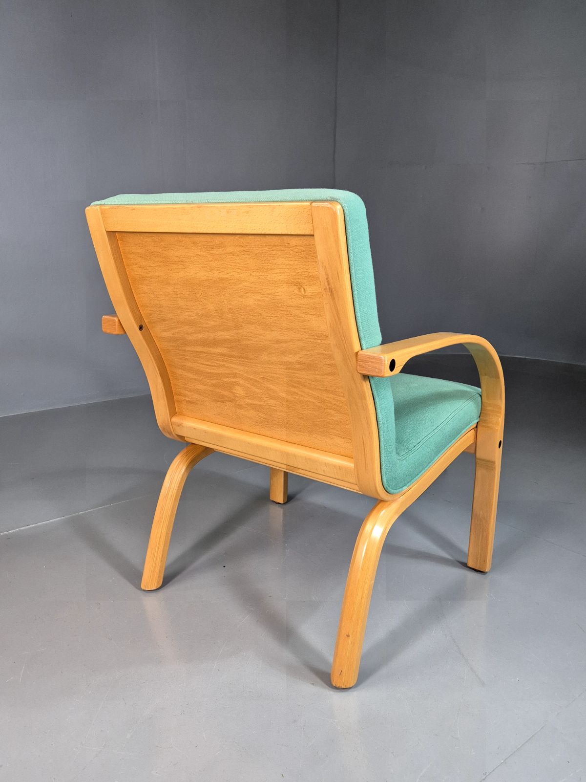 photo for sale Vintage Danish Lounge Chair Mint Wool Bentwood 1980s Retro Eb7217 Mben