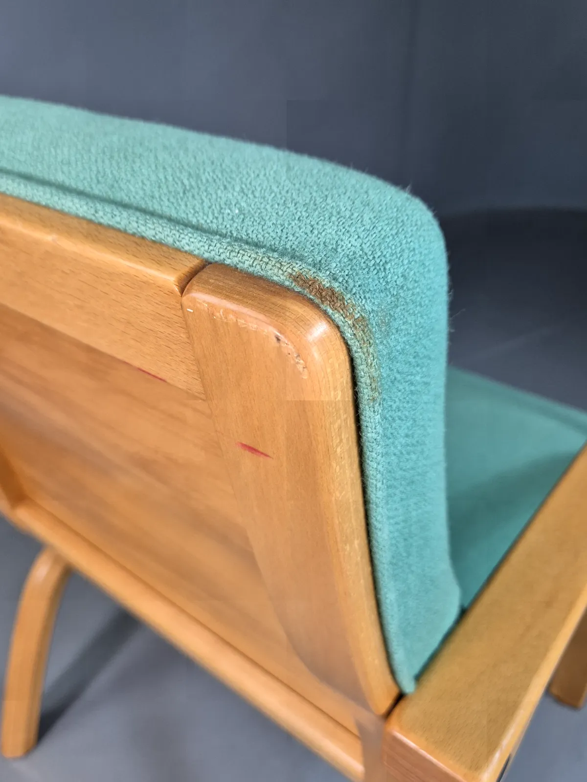 photo furniture Vintage Danish Lounge Chair Mint Wool Bentwood 1980s Retro Eb7352 Mben