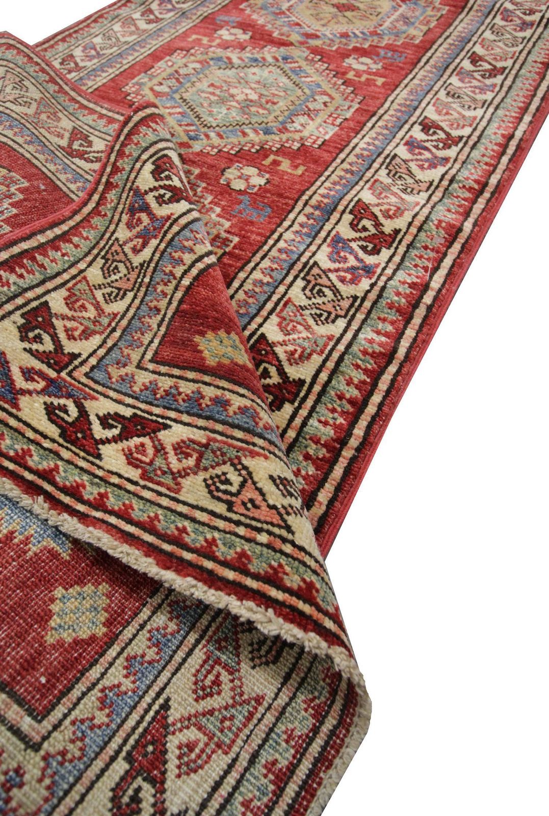Handmade Kazak Oriental Runner Rug, Central Asian Hallway Stair Runner 300x68 Cm photo buy
